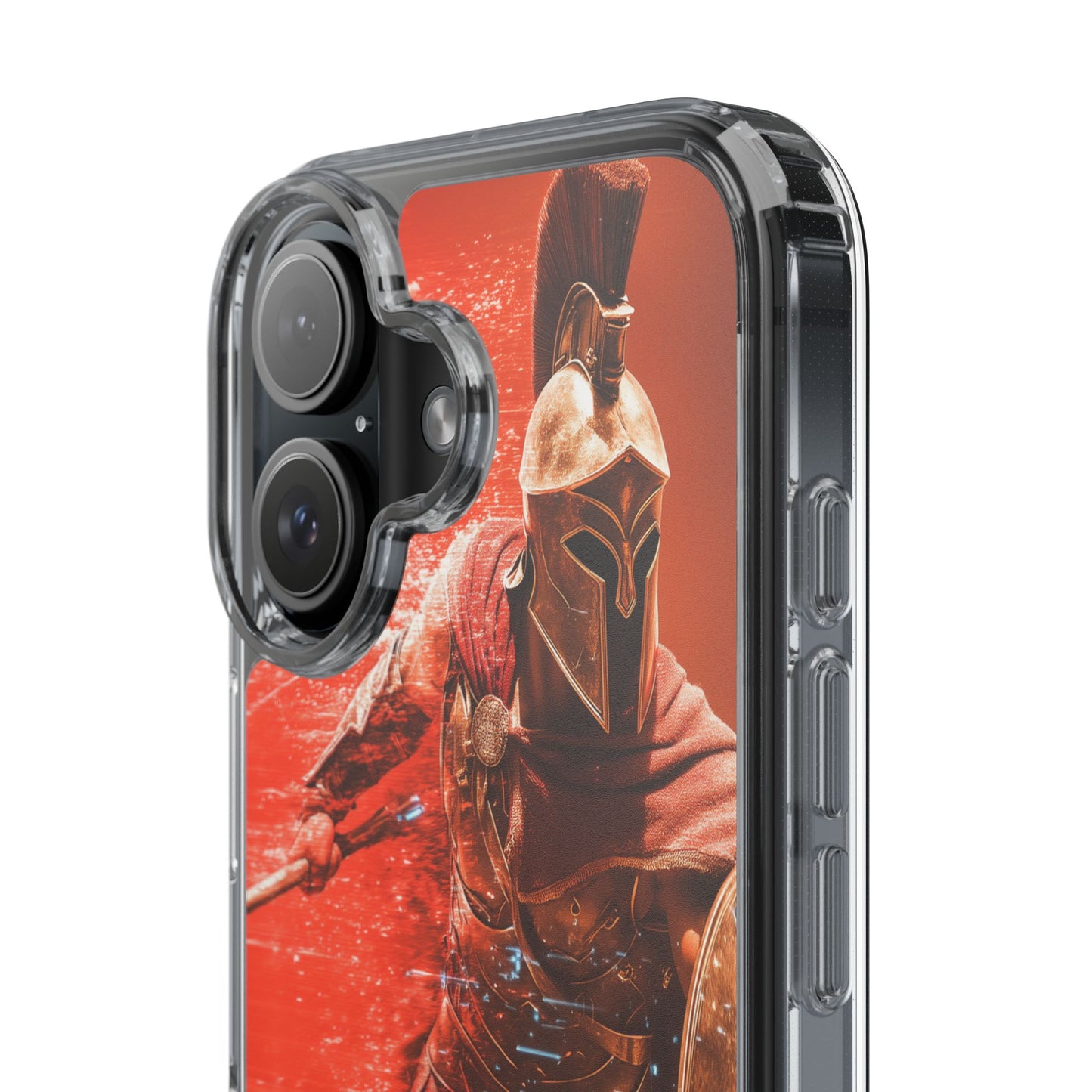 Spartan "Big Duster" Warrior Clear Phone Case - Unique Design for Protection & Style