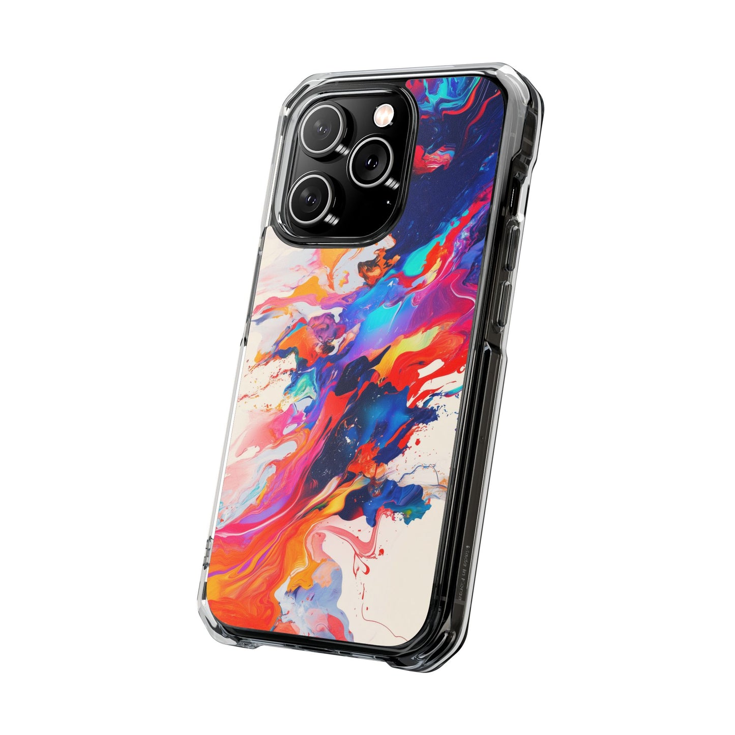 Vibrant Colorful Abstract Phone Case – Magnetic Clear Case for Bold & Stylish Protection
