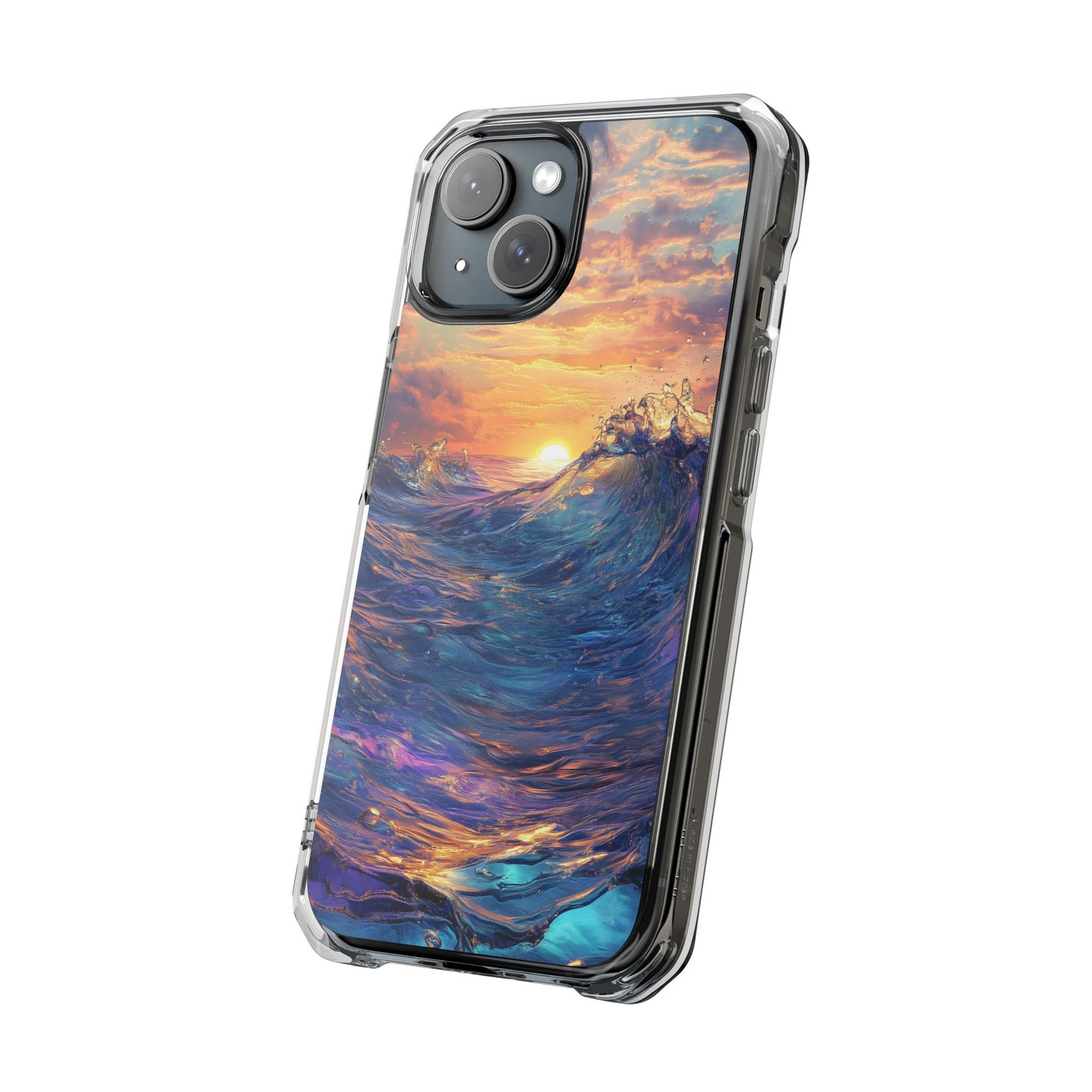 Glowing Tidal Wave Magnetic Clear iPhone Case
