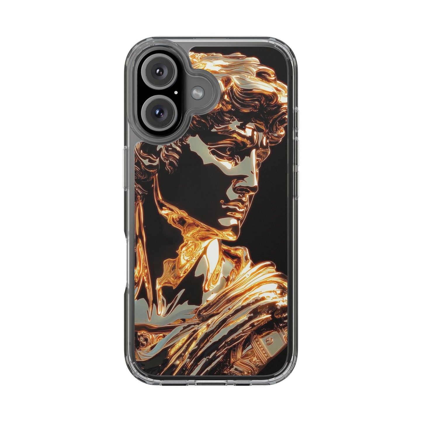 Gold David Sculpture Phone Case – Renaissance Inspired Luxury Art Design