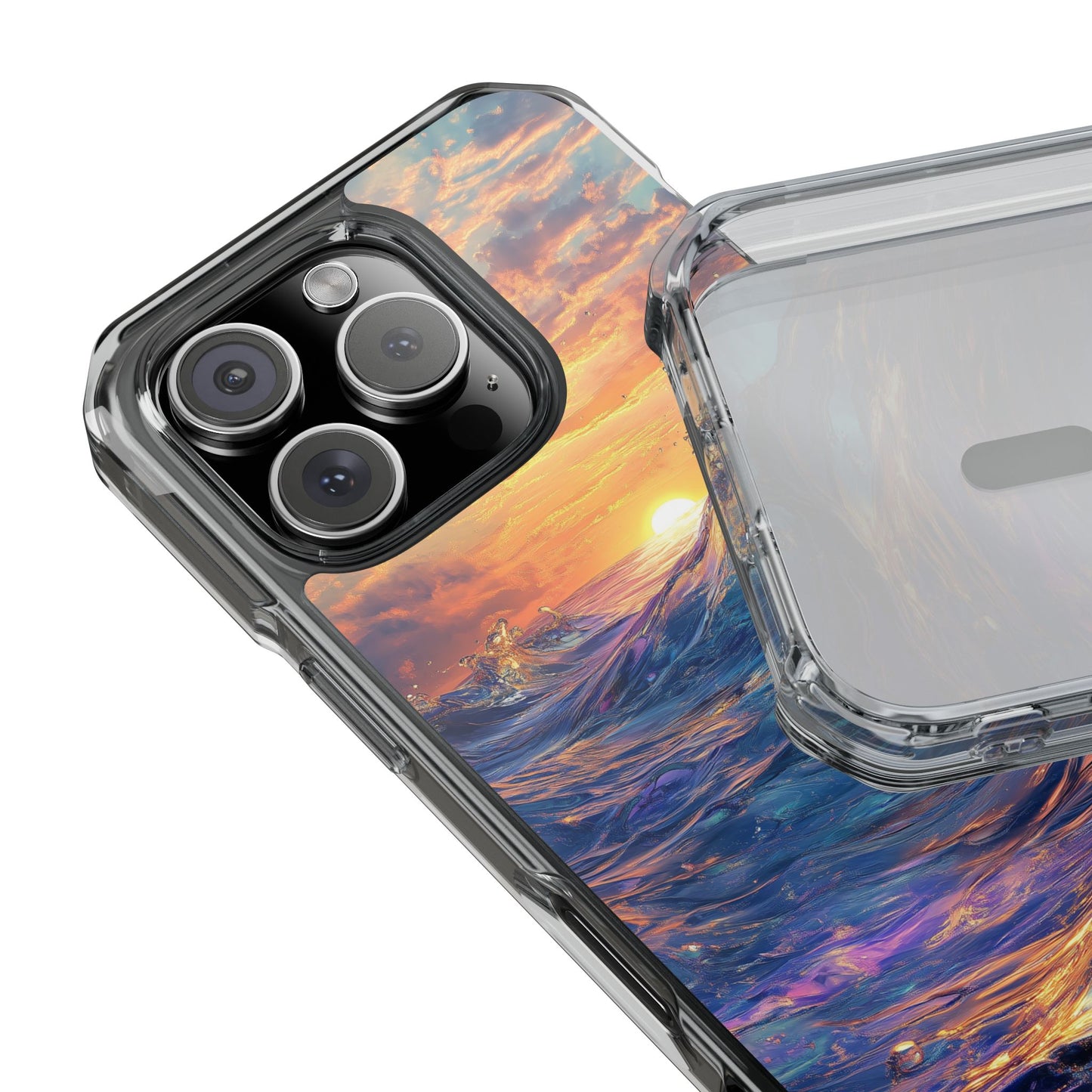 Glowing Tidal Wave Magnetic Clear iPhone Case