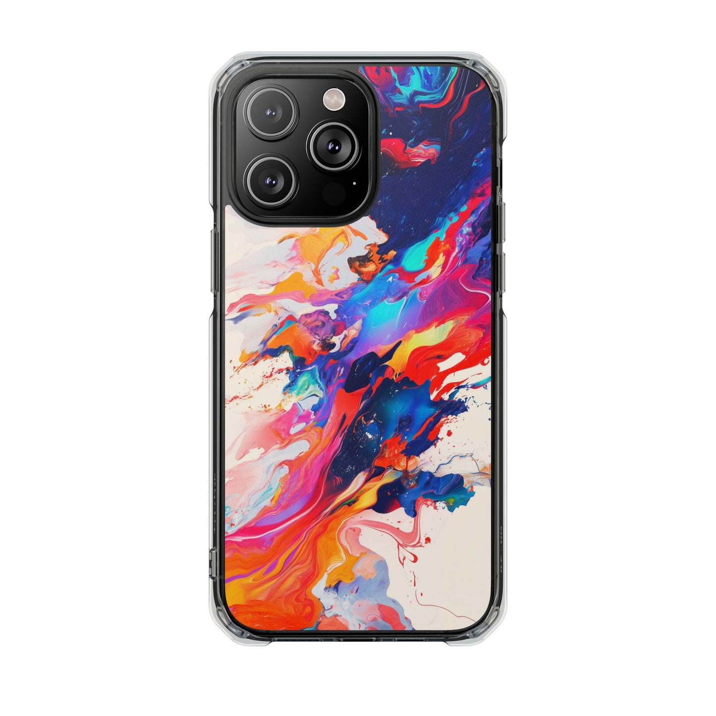 Vibrant Colorful Abstract Phone Case – Magnetic Clear Case for Bold & Stylish Protection