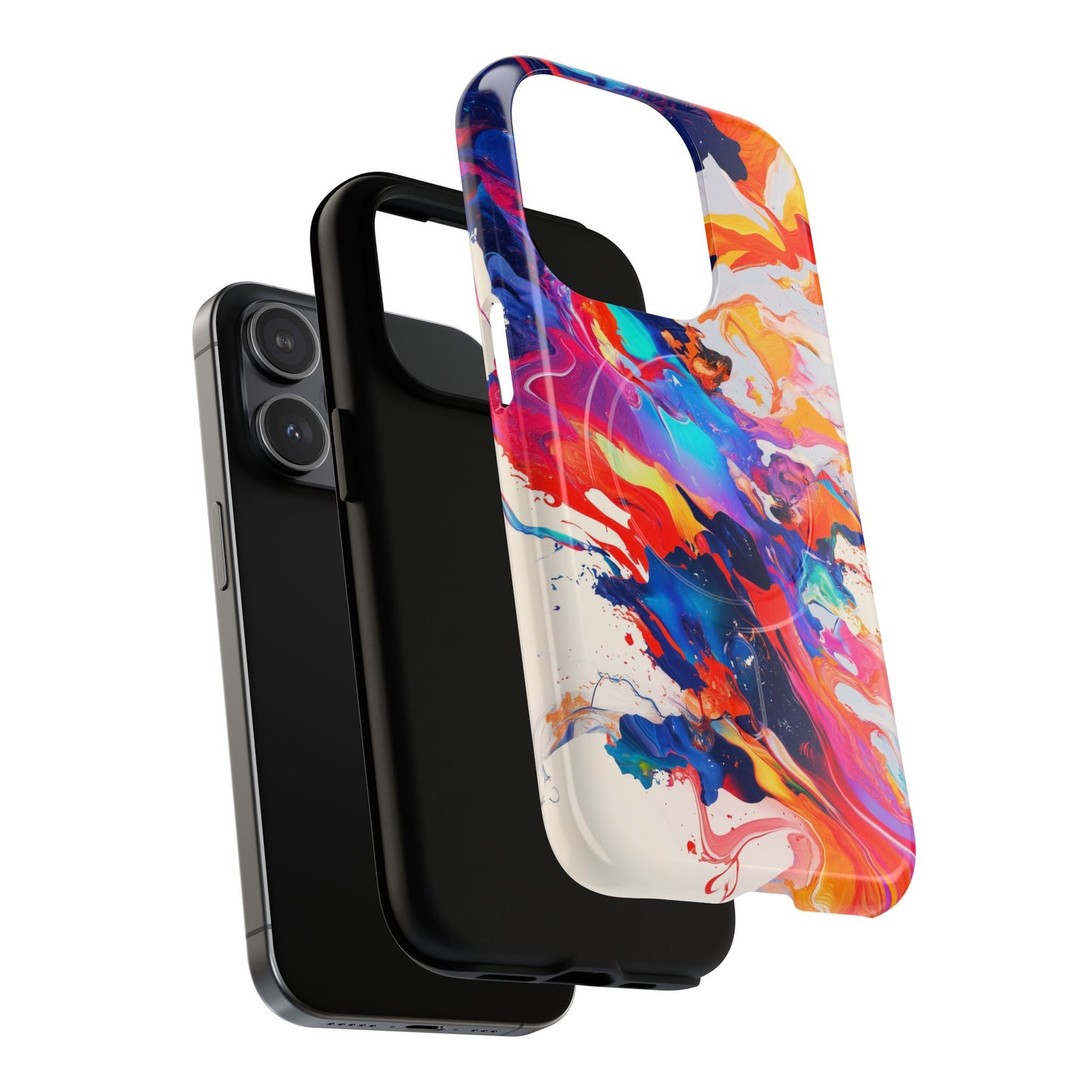 Vibrant Tough Magnetic Case - Color Splash Design for iPhone