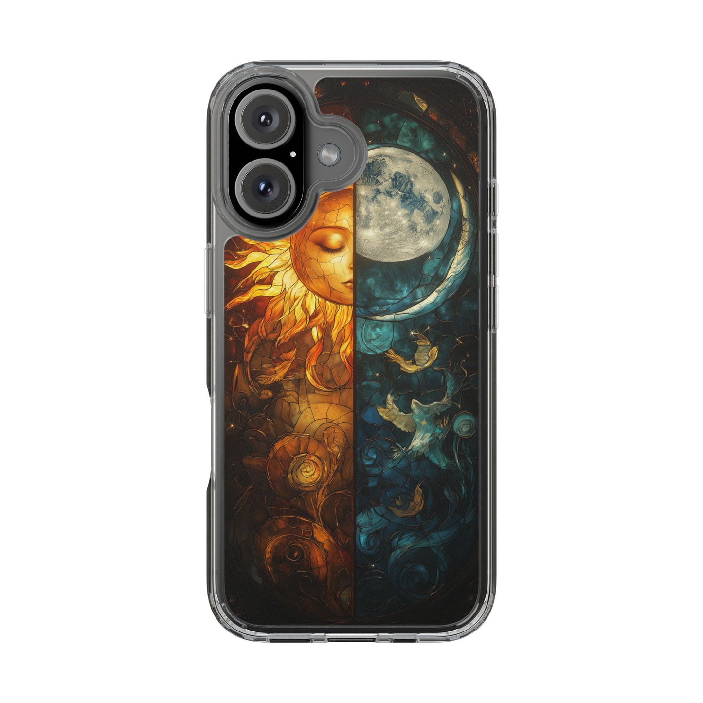 Celestial Sun and Moon Clear iPhone Case