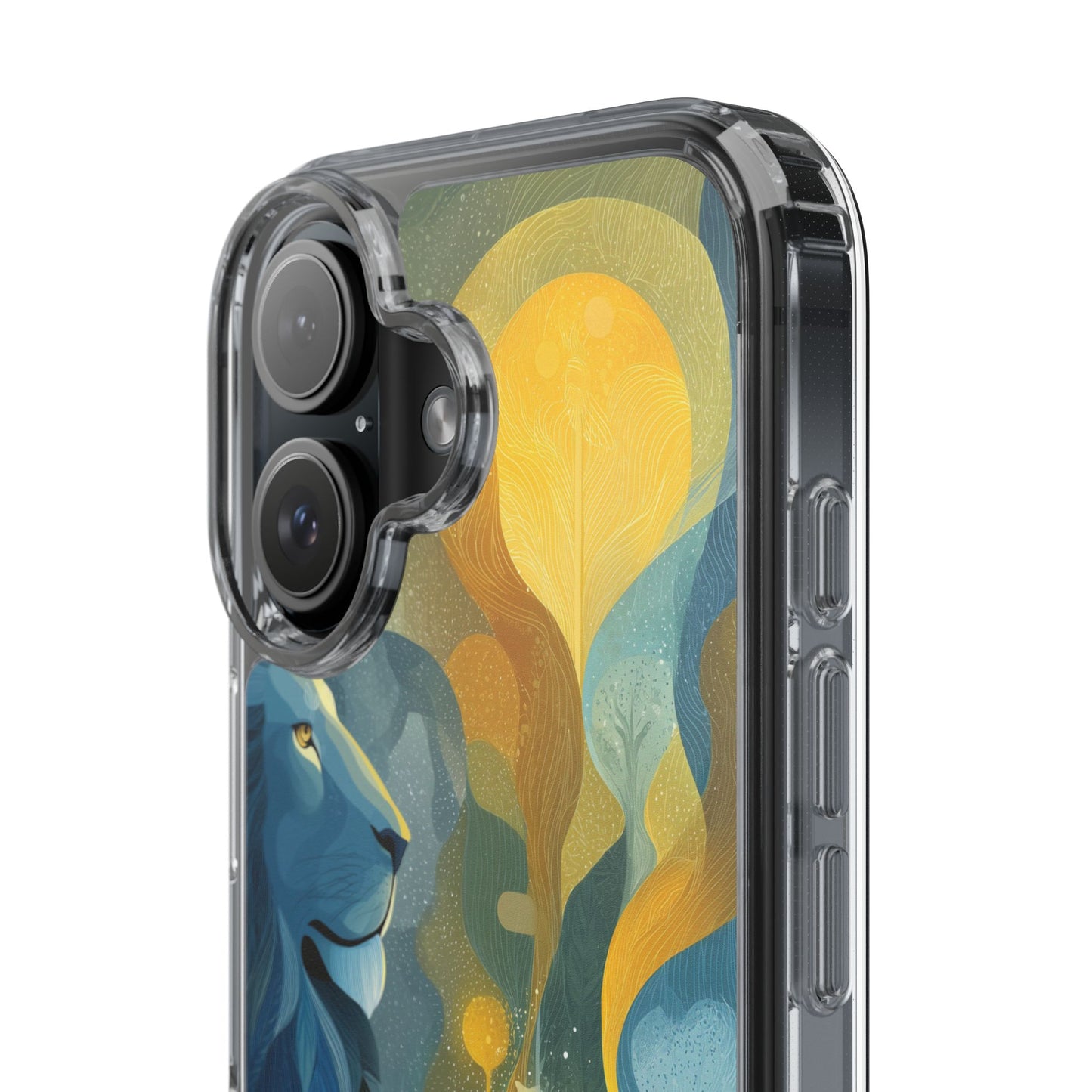 Artistic Lion Design Clear Phone Case | Nature-Inspired Protection for Animal Lovers