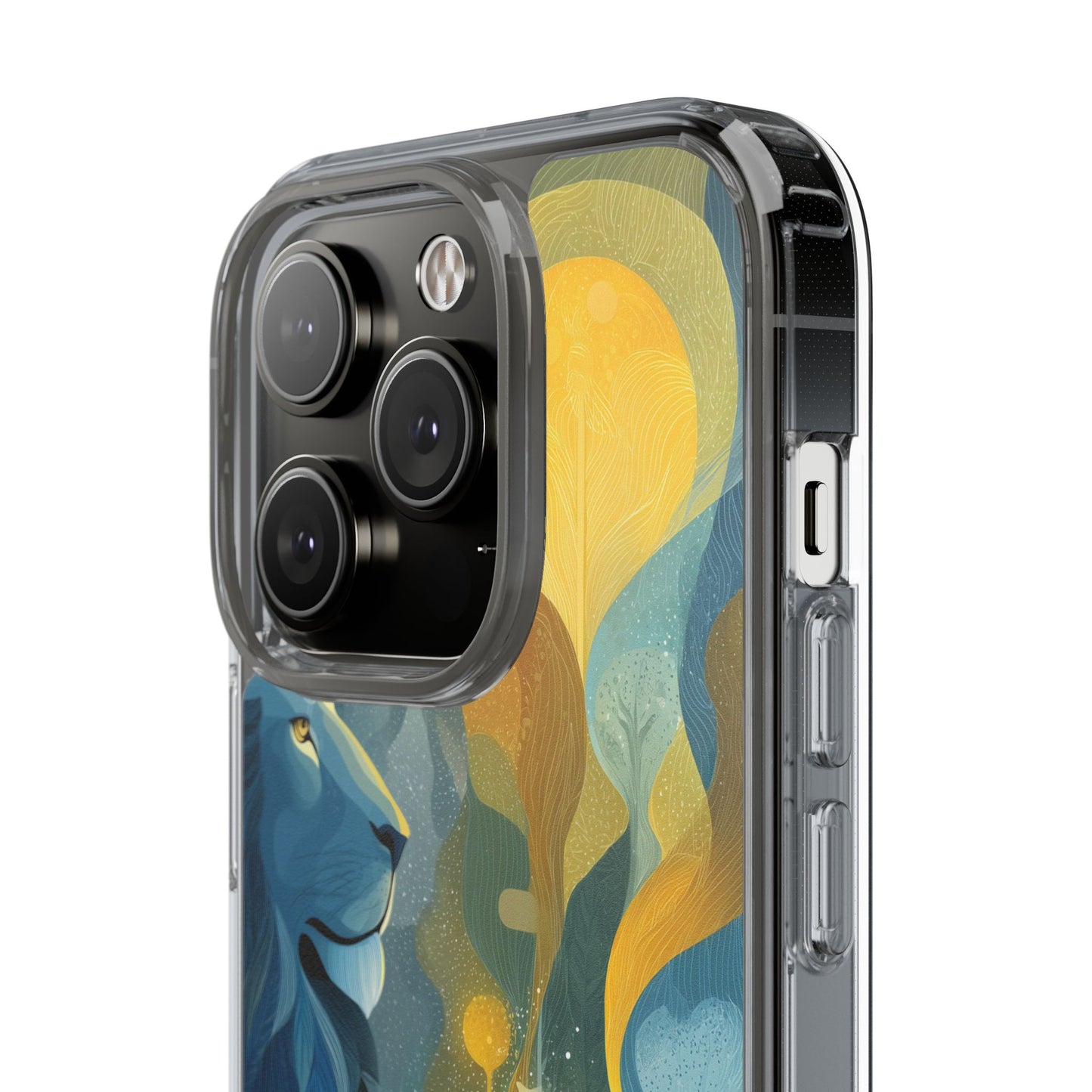 Artistic Lion Design Clear Phone Case | Nature-Inspired Protection for Animal Lovers