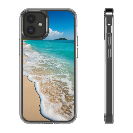 Beach Paradise Clear iPhone Case - Summer Vibe Ocean Design