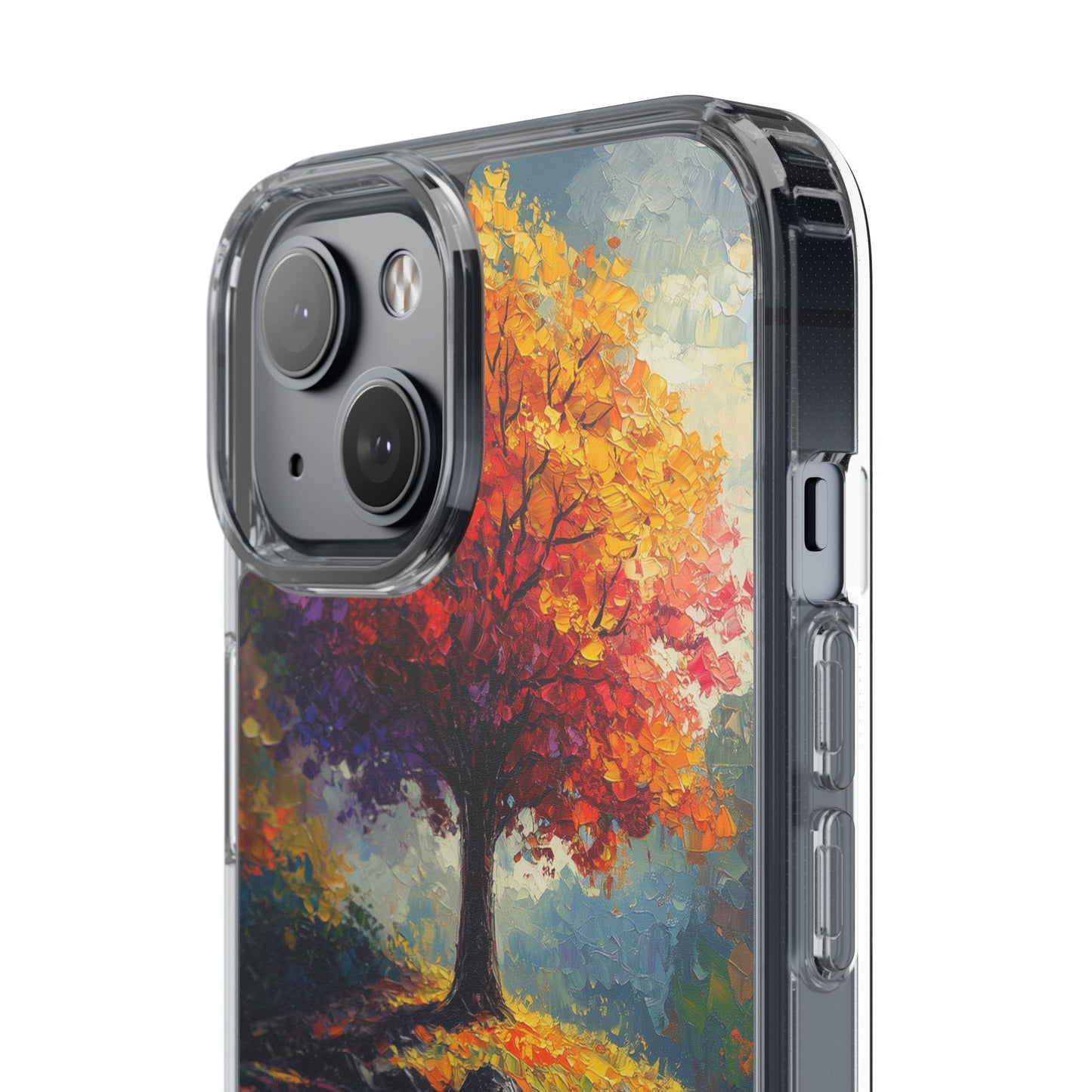 Autumn Landscape Phone Case - Clear Case with Vibrant Tree Design