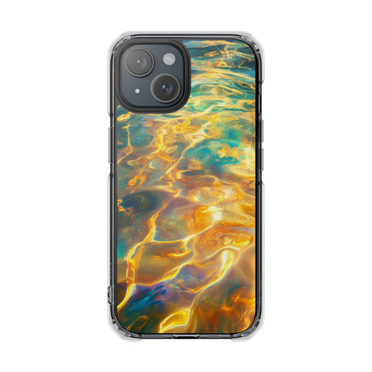 Golden Tides Magnetic Clear Impact iPhone Case