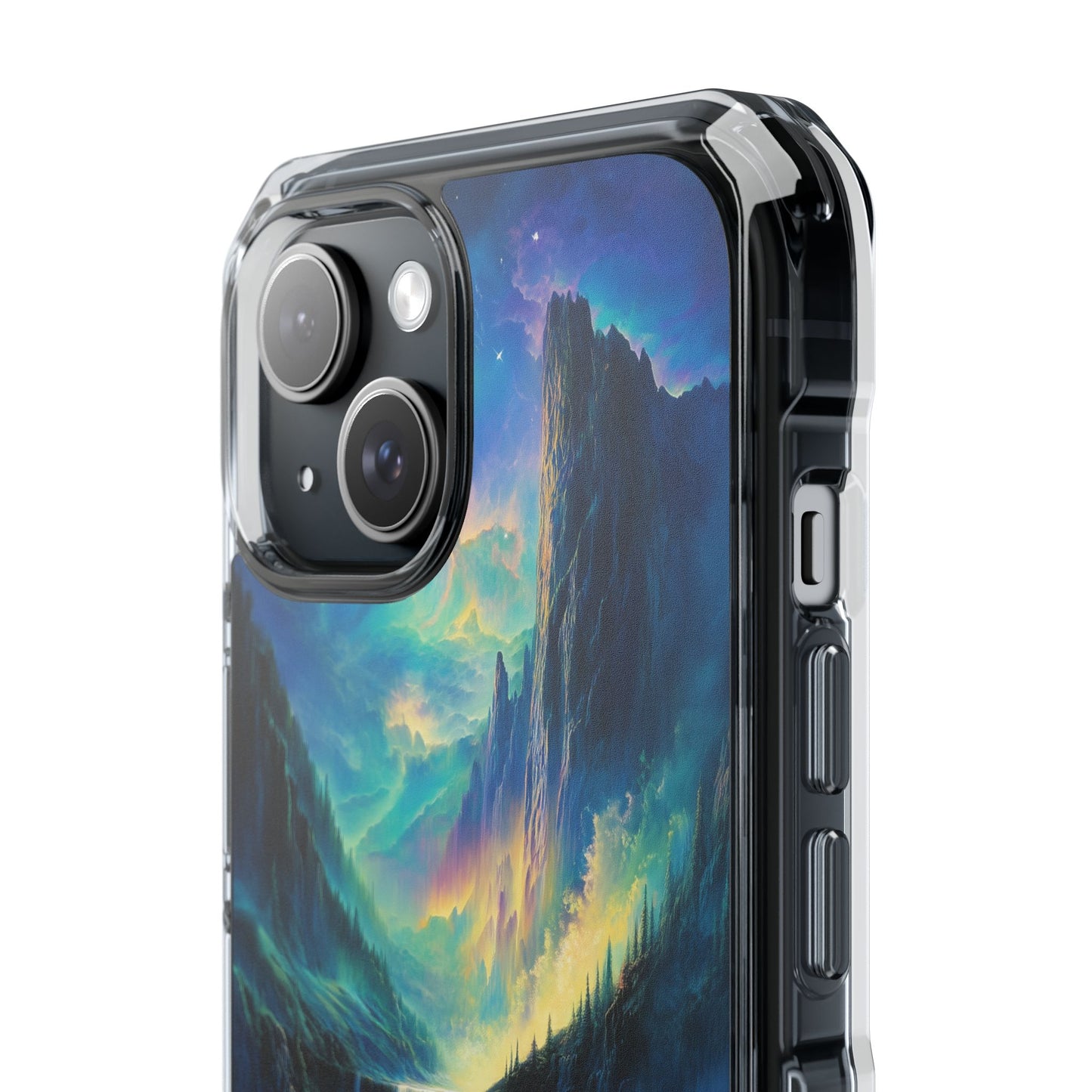 Cascading Aurora Waterfall Magnetic Clear Impact iPhone Case