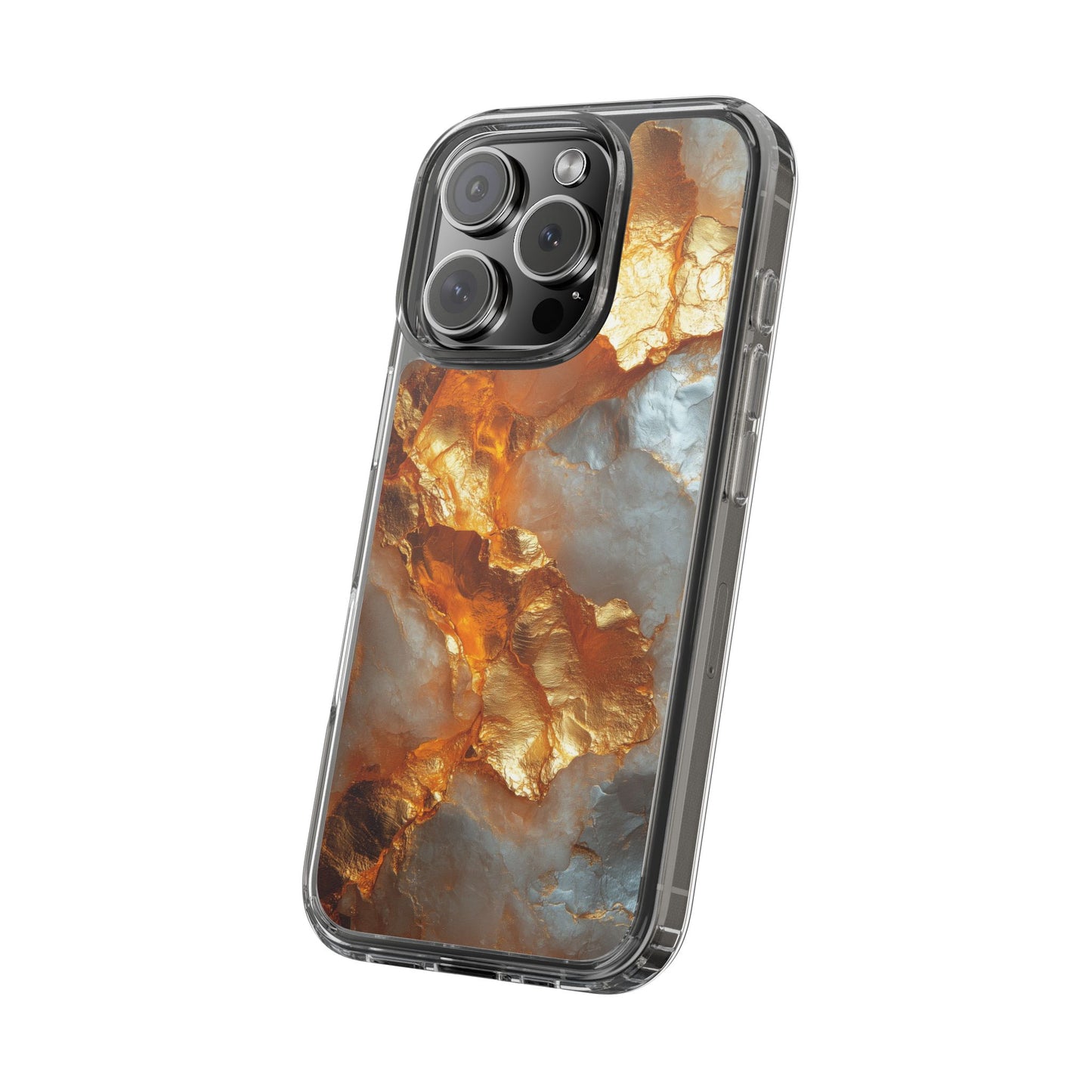 Crystal Clear iPhone Case with Luxe Gold Detail – Trendy Everyday Style