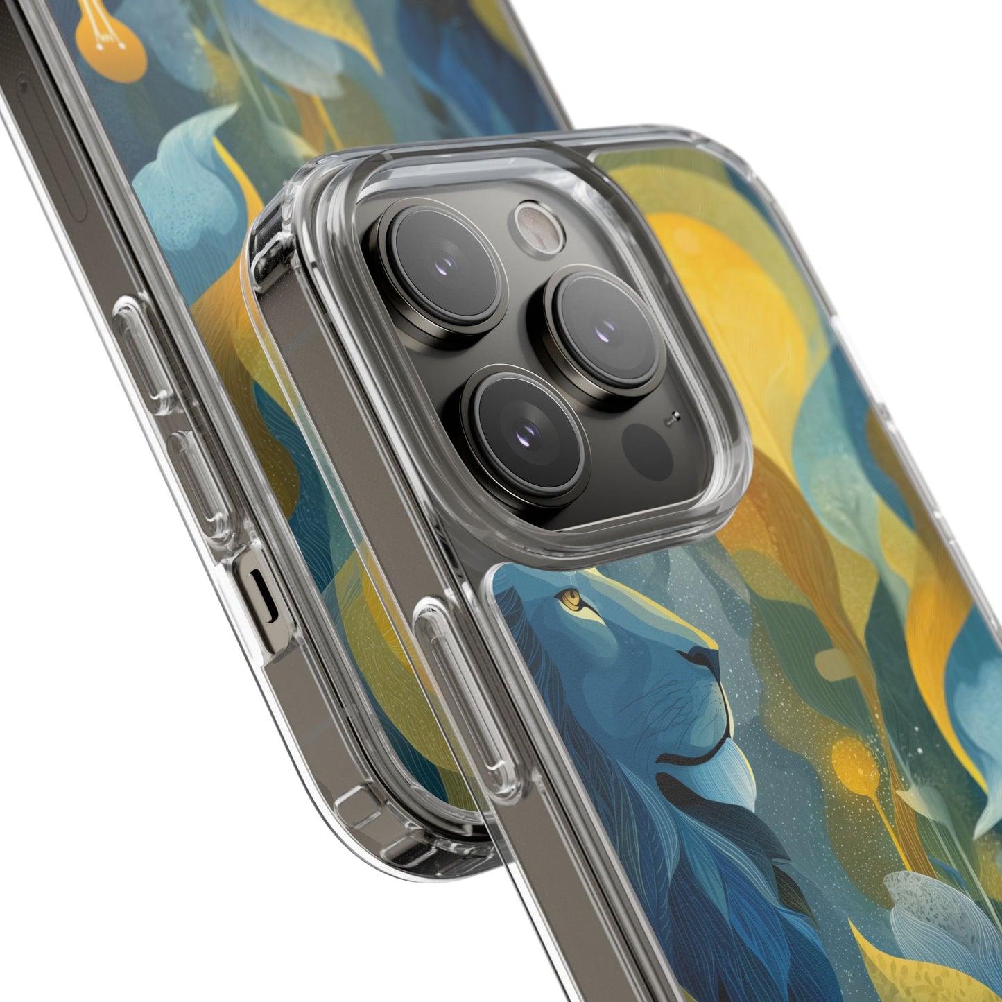 Artistic Lion Design Clear Phone Case | Nature-Inspired Protection for Animal Lovers