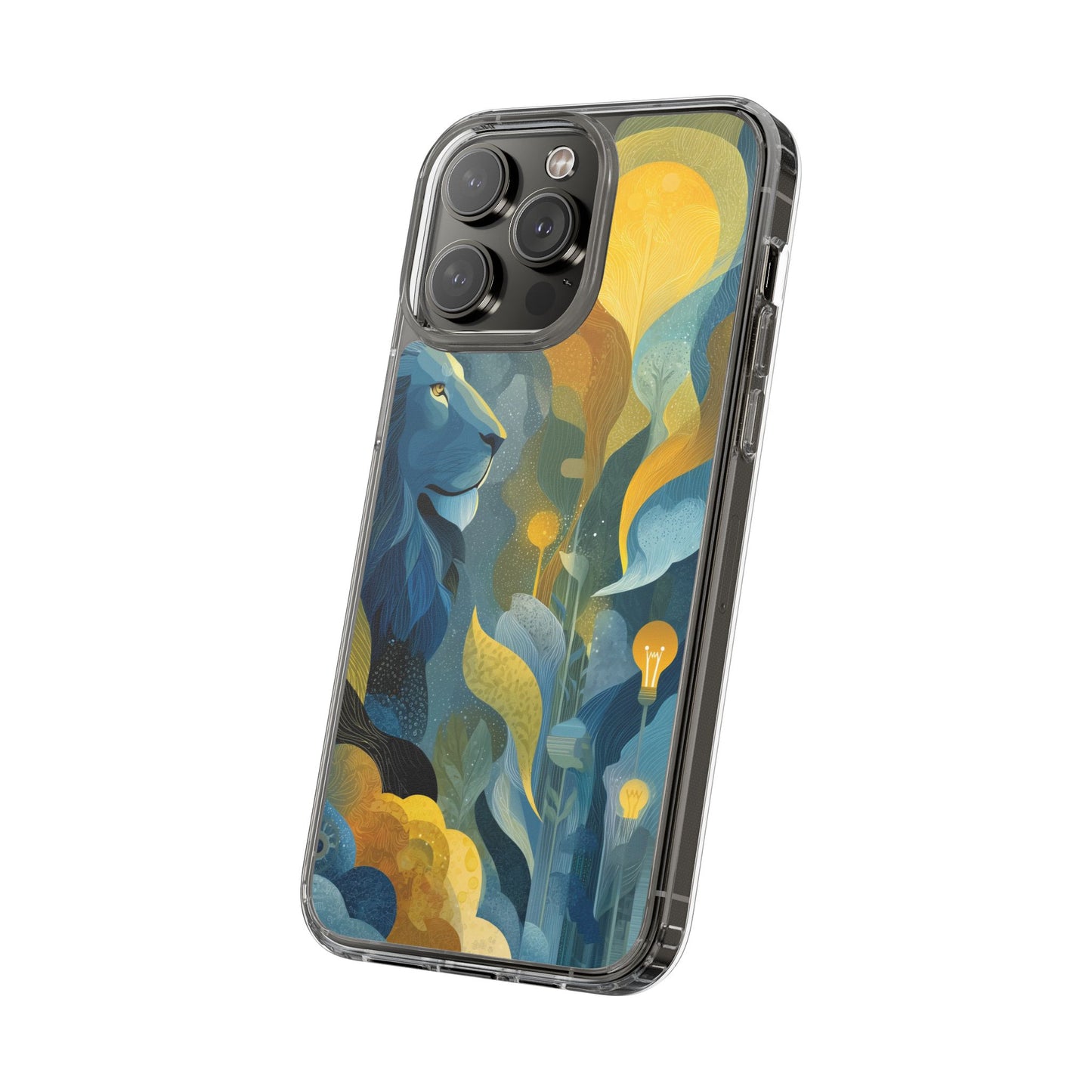 Artistic Lion Design Clear Phone Case | Nature-Inspired Protection for Animal Lovers