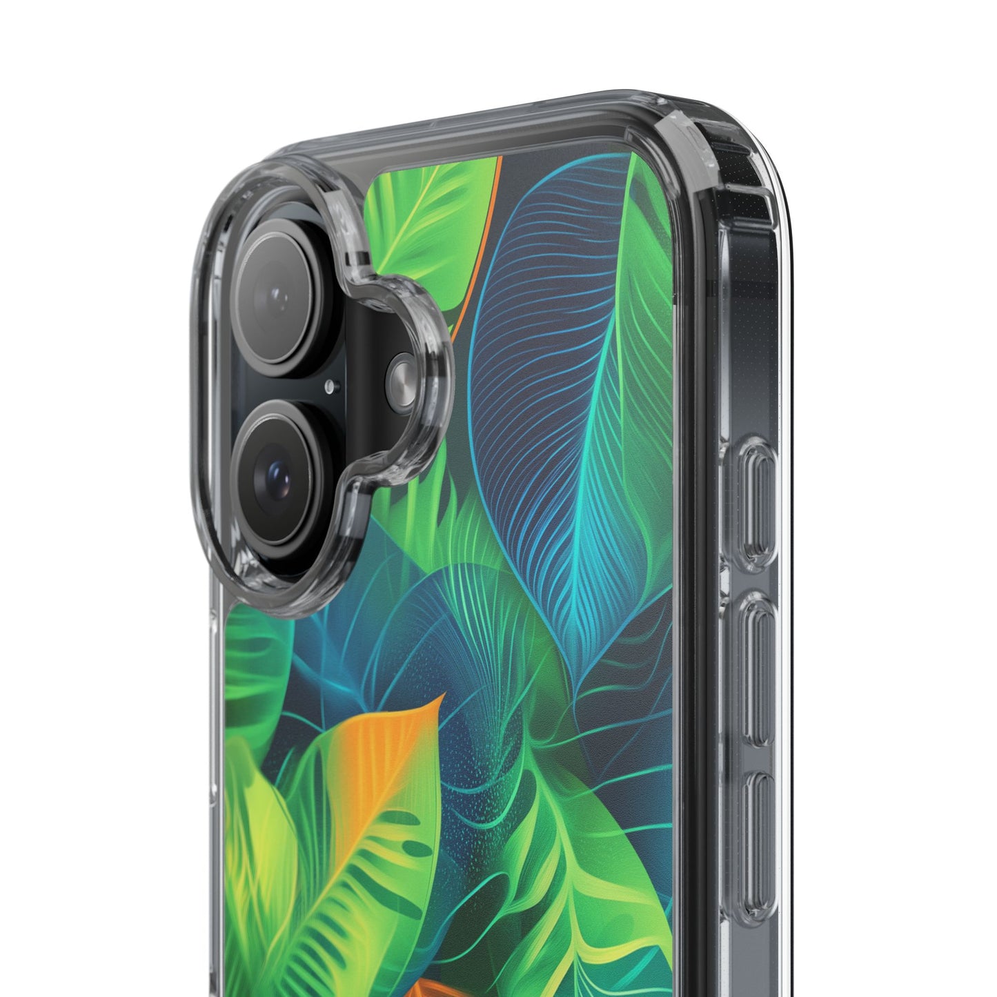 Tropical Leaf Clear iPhone Case – Vibrant Botanical Design for Nature Lovers