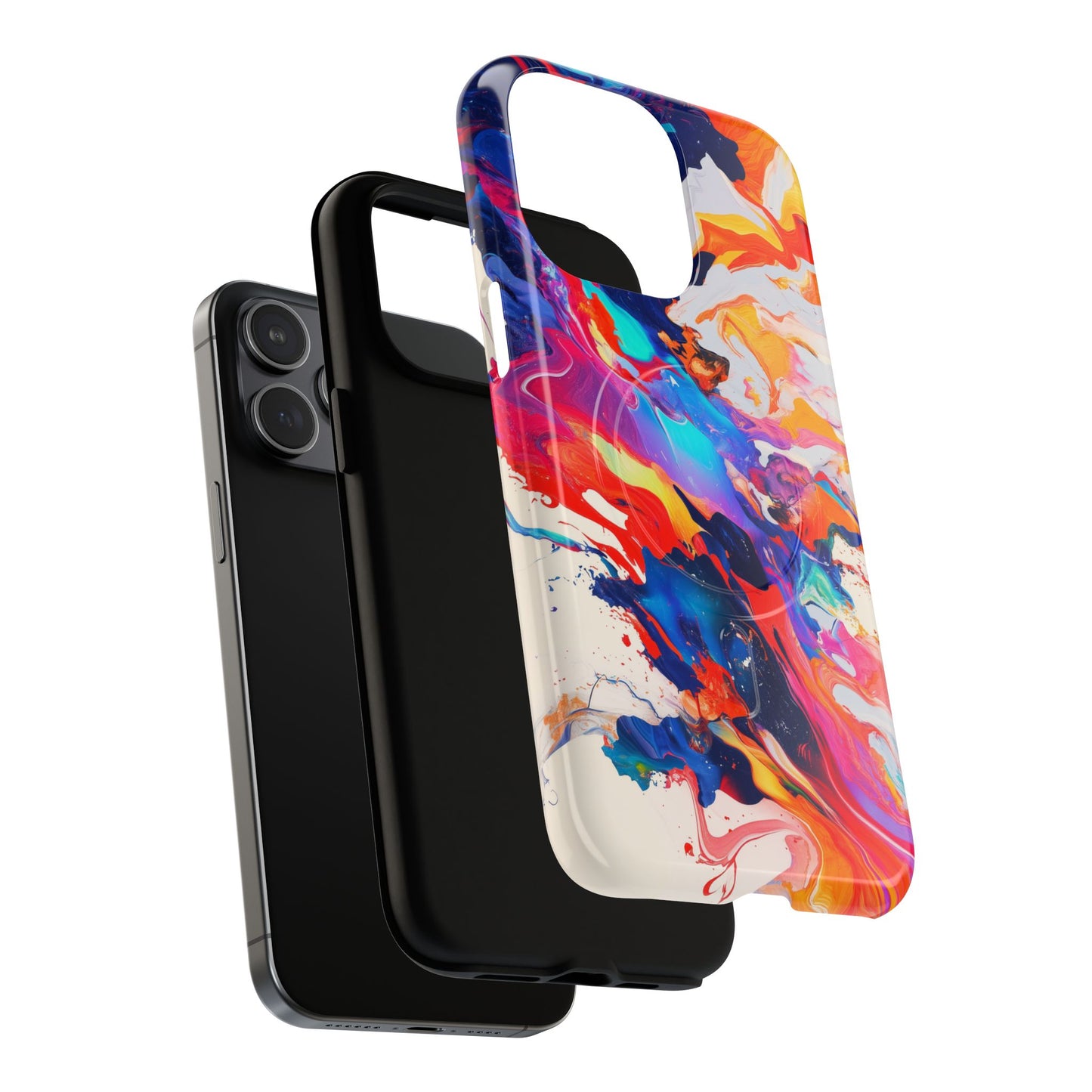 Vibrant Tough Magnetic Case - Color Splash Design for iPhone