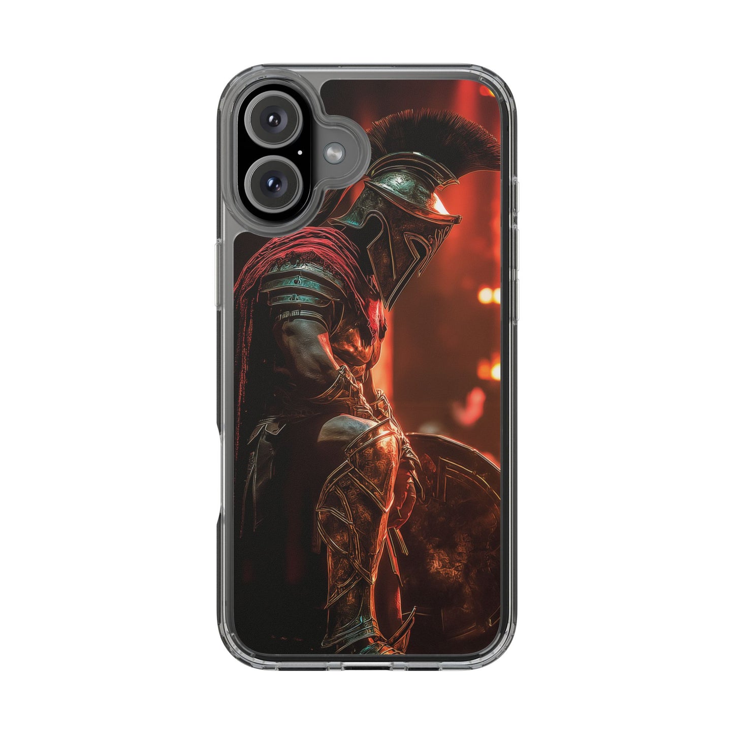 Leonidas Edition Spartan Warrior iPhone Case – Rugged Clear Protection with Bold Battle Inspired Design