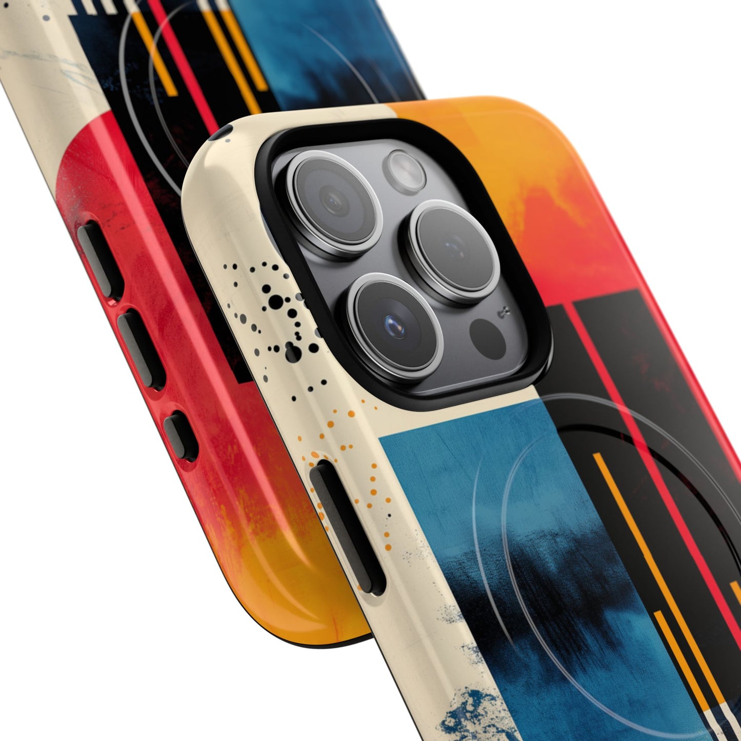 Abstract Tough Magnetic Phone Case - Colorful Geometric Design