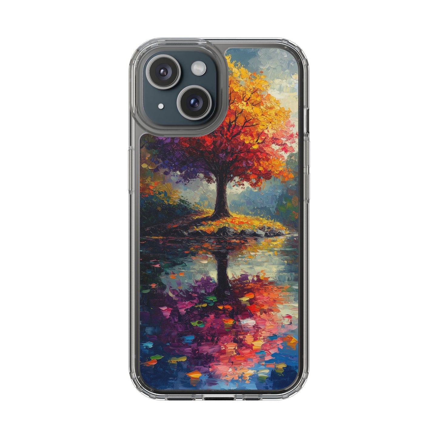 Autumn Landscape Phone Case - Clear Case with Vibrant Tree Design