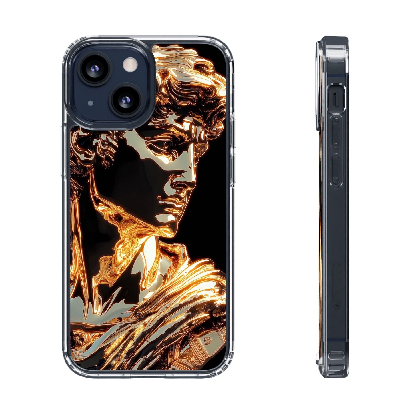 Gold David Sculpture Phone Case – Renaissance Inspired Luxury Art Design