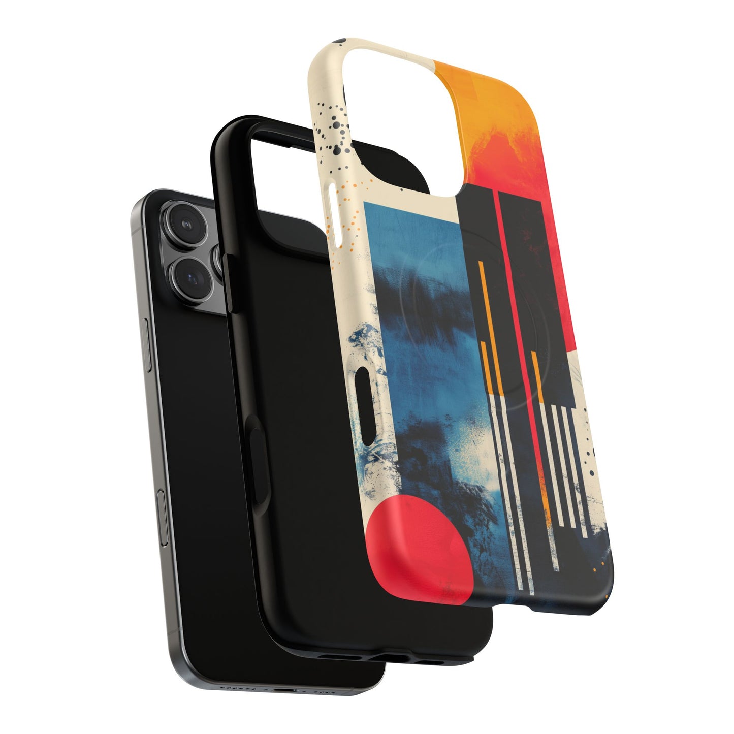 Abstract Tough Magnetic Phone Case - Colorful Geometric Design