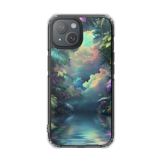 Tropical Jungle Magnetic Clear Impact iPhone Case