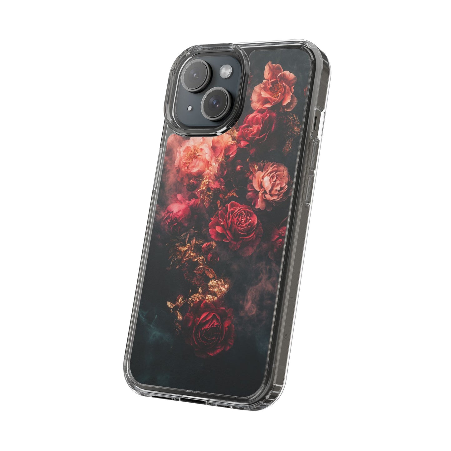 Floral Elegance Clear iPhone Case – Delicate Rose Design with Timeless Charm