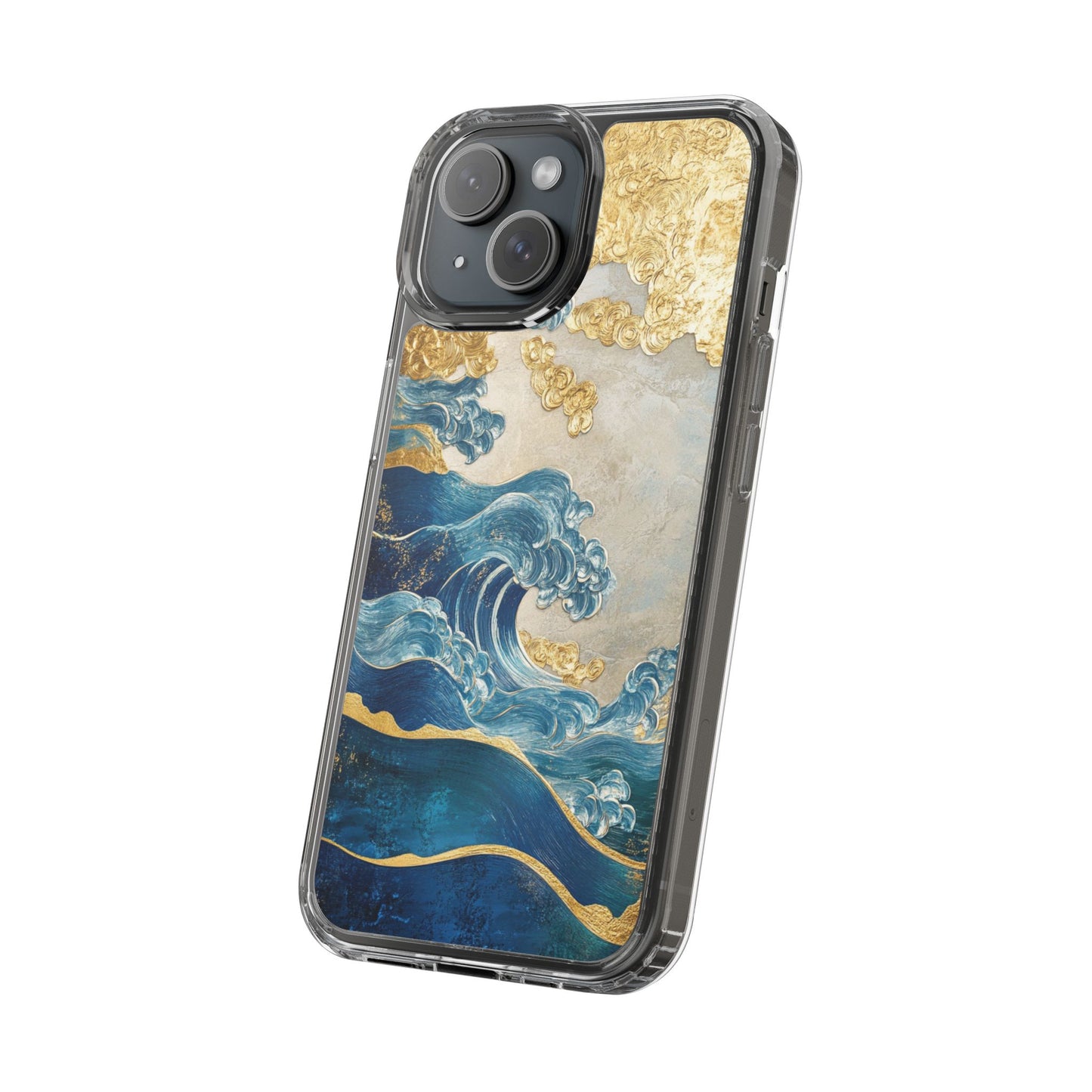 Golden Wave Clear Case - Stylish and Protective iPhone Cover