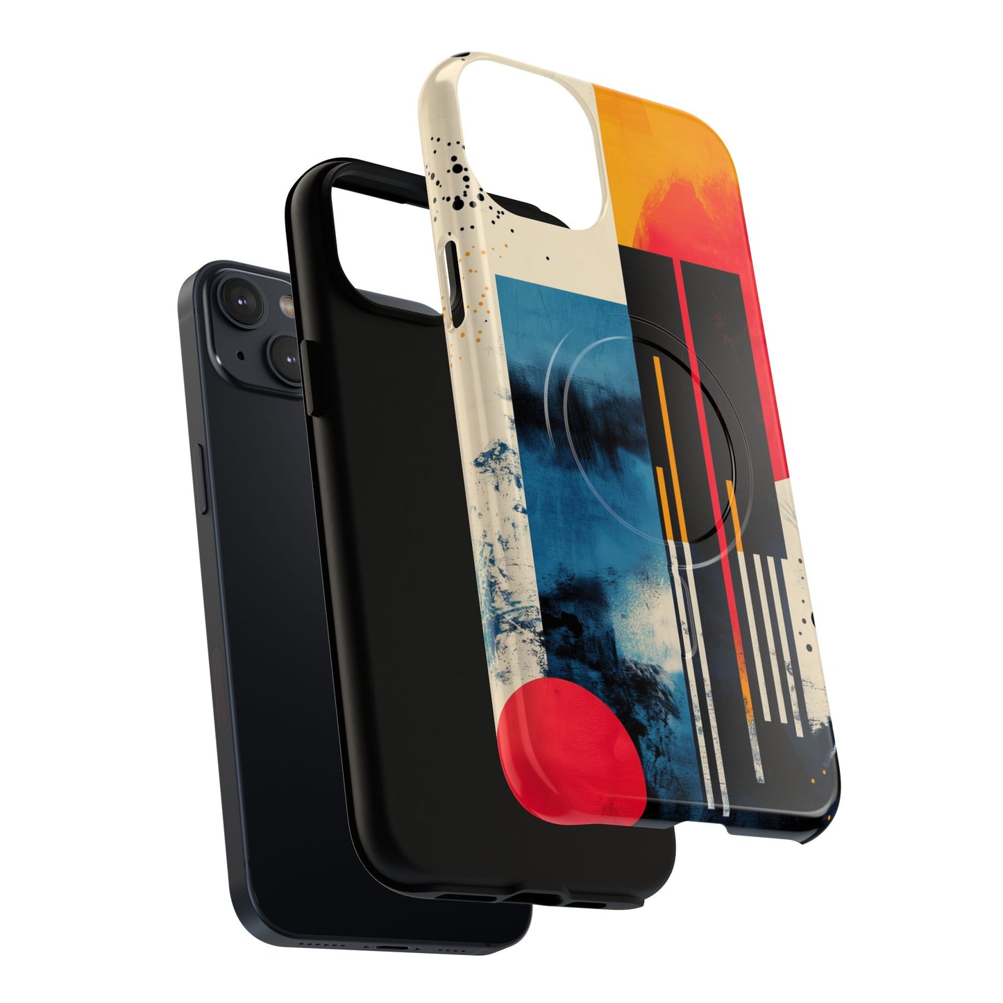 Abstract Tough Magnetic Phone Case - Colorful Geometric Design