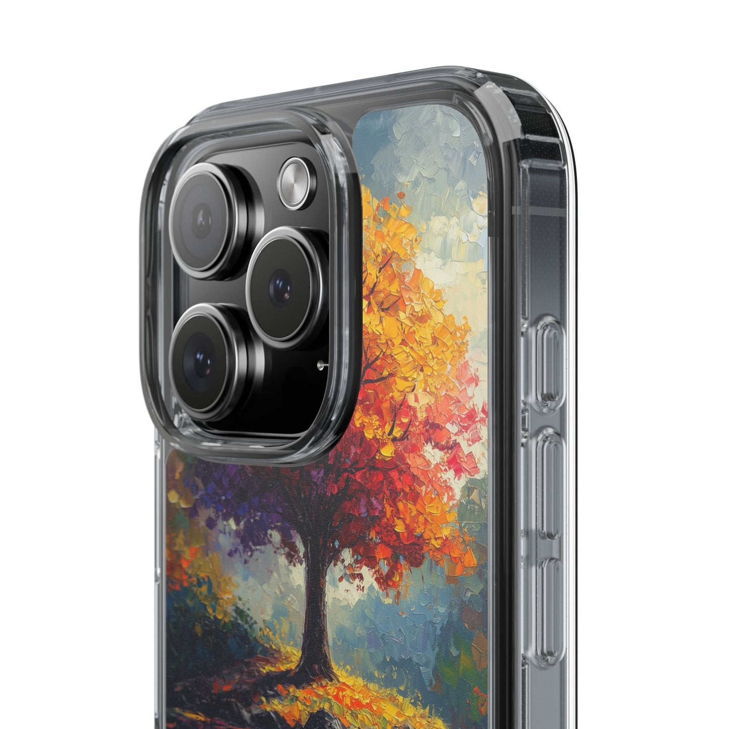 Autumn Landscape Phone Case - Clear Case with Vibrant Tree Design