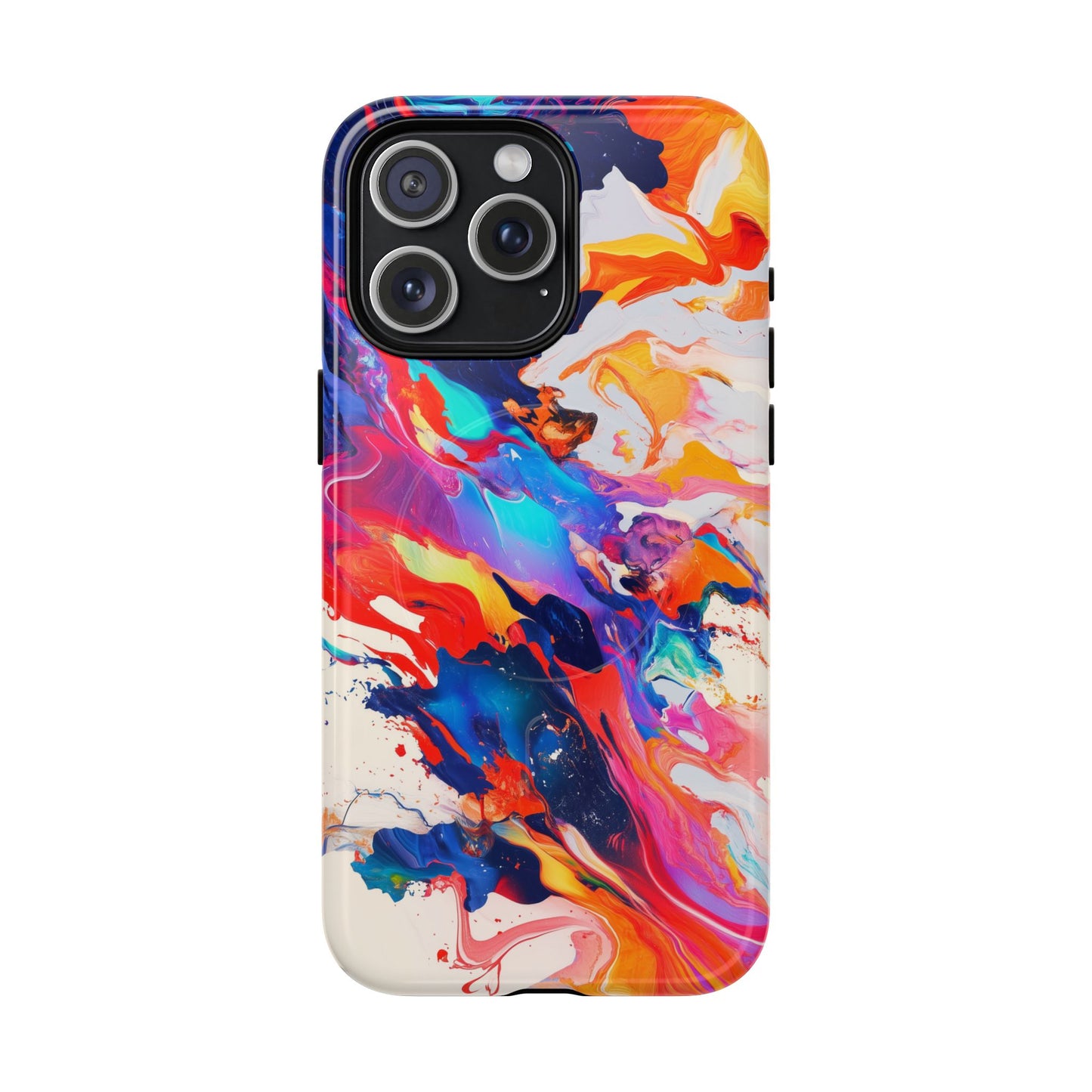 Vibrant Tough Magnetic Case - Color Splash Design for iPhone