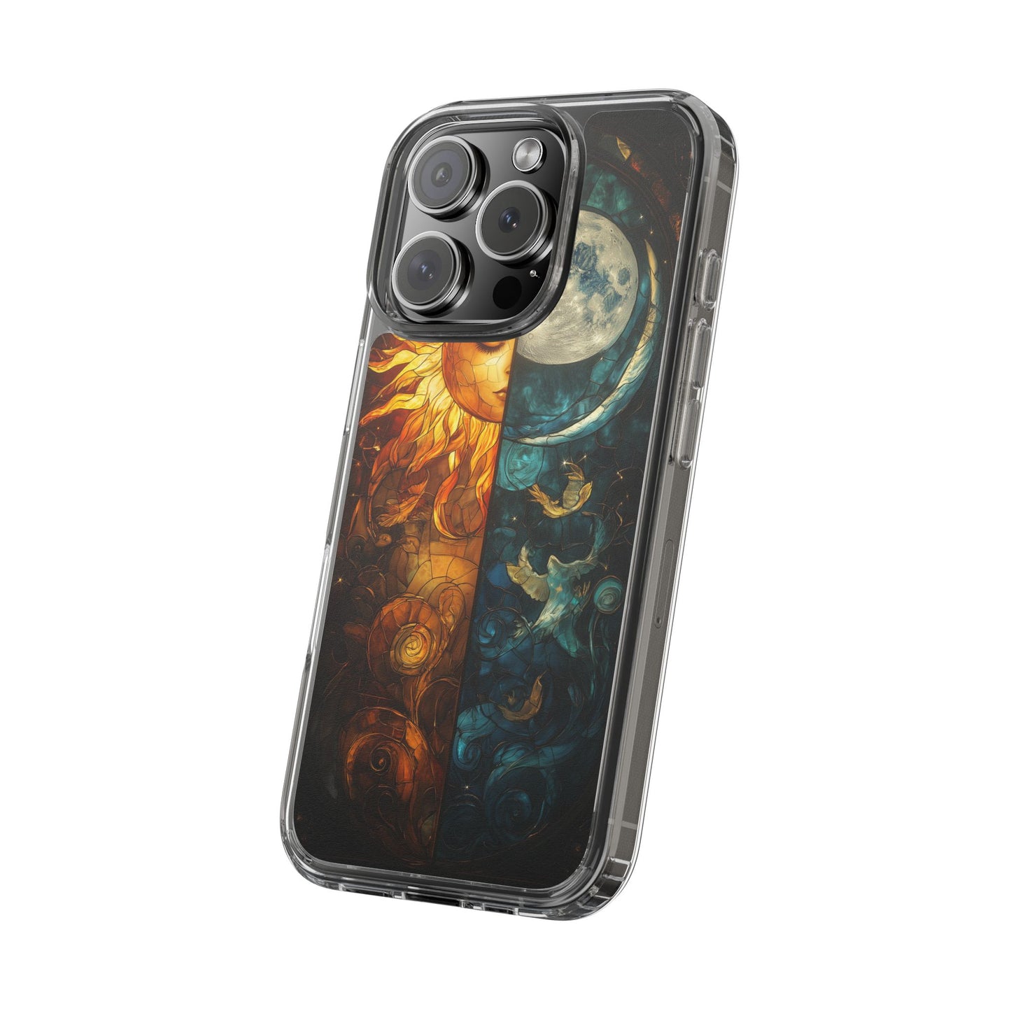 Celestial Sun and Moon Clear iPhone Case