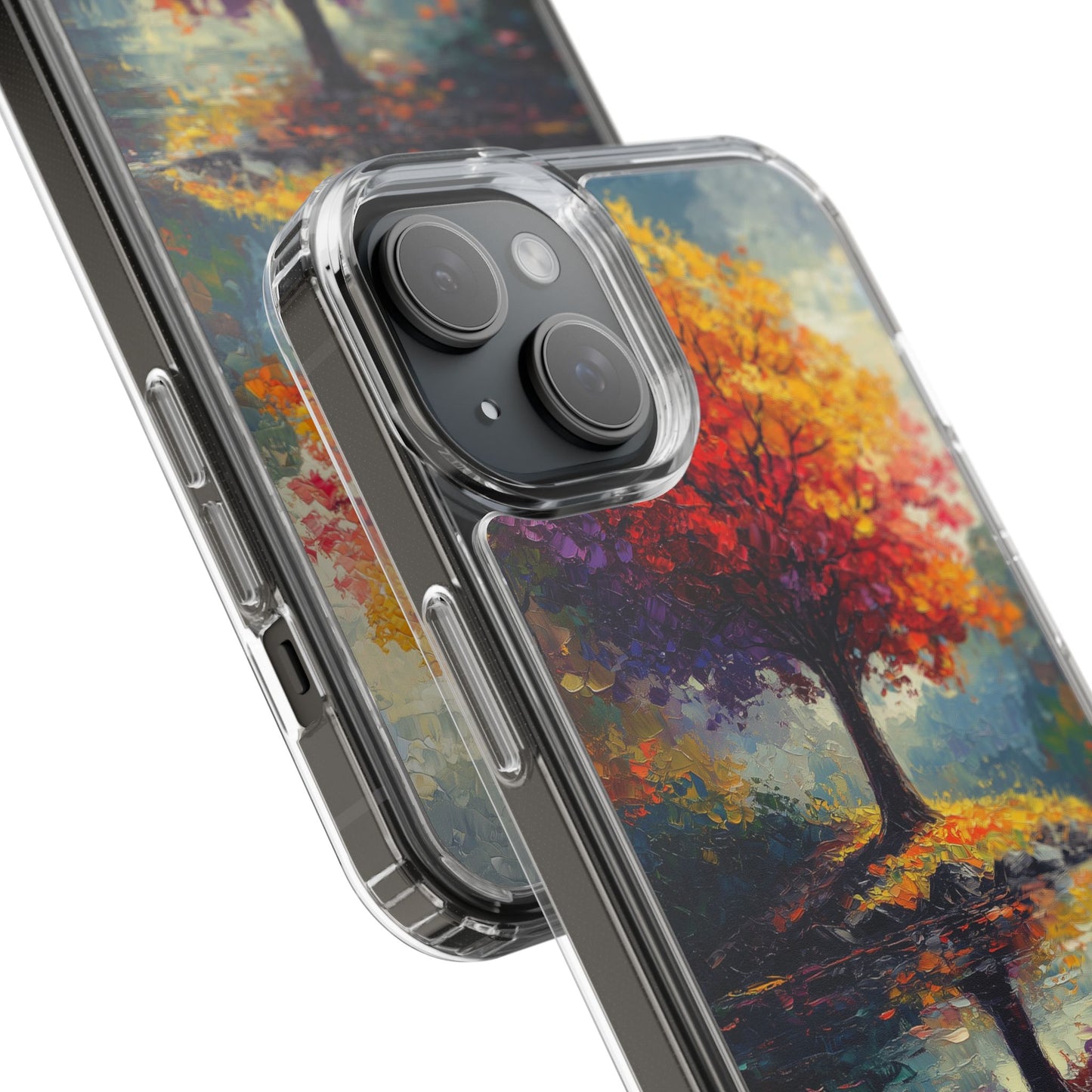 Autumn Landscape Phone Case - Clear Case with Vibrant Tree Design