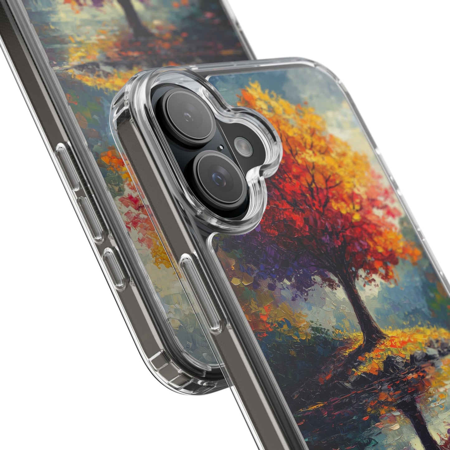 Autumn Landscape Phone Case - Clear Case with Vibrant Tree Design