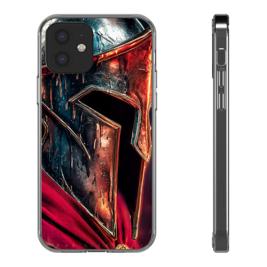 Battle Ready Clear Phone Case - Heroic Spartan Design