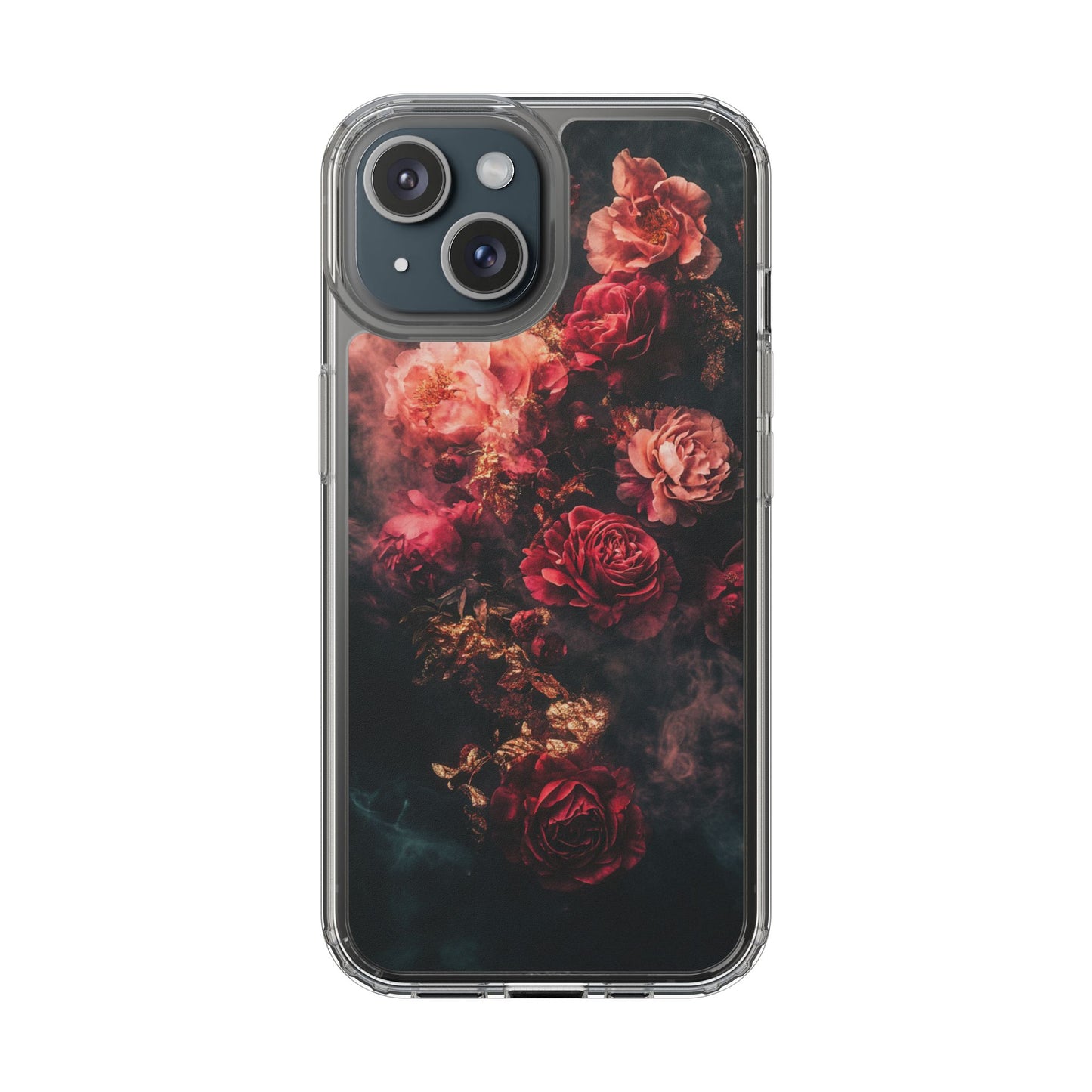 Floral Elegance Clear iPhone Case – Delicate Rose Design with Timeless Charm