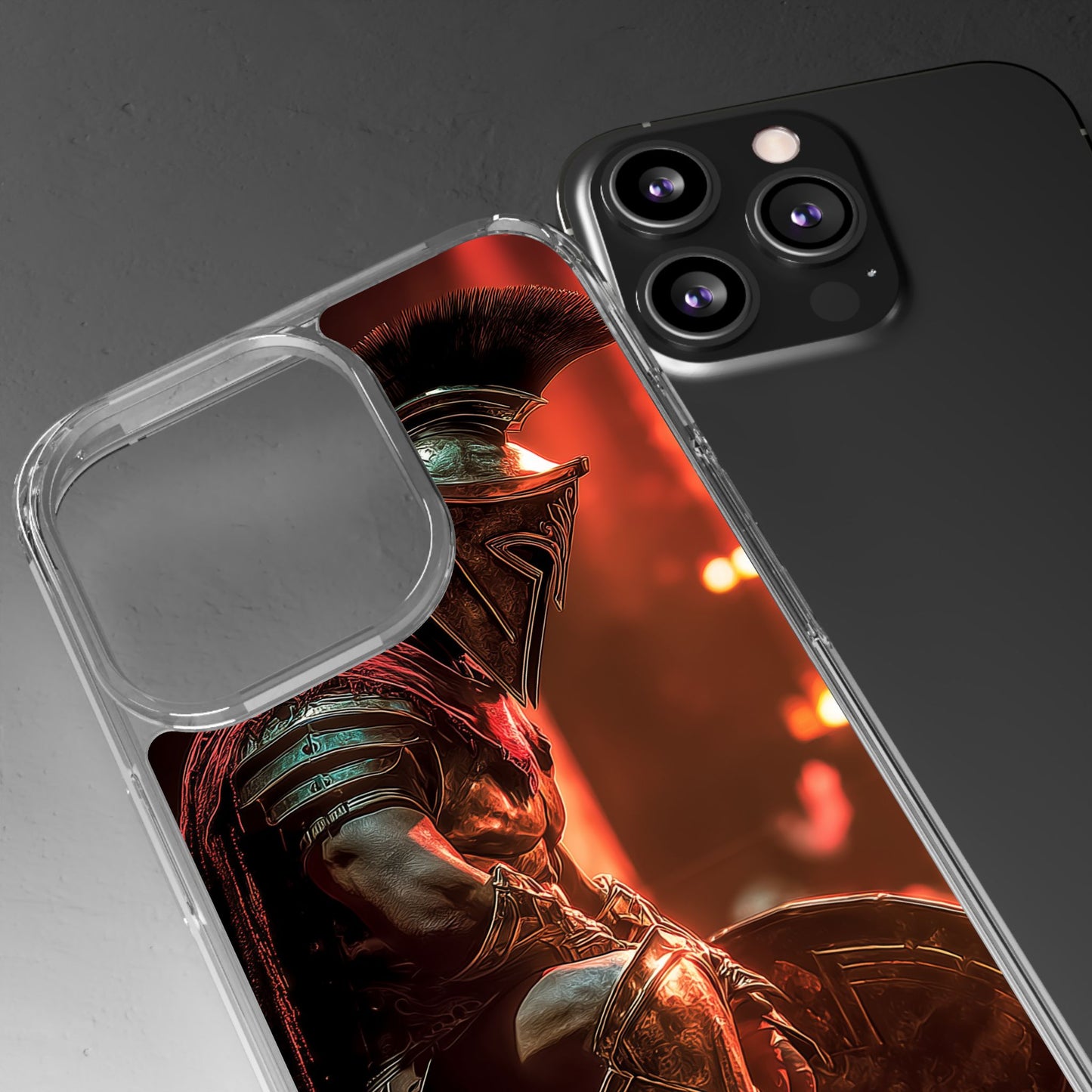 Leonidas Edition Spartan Warrior iPhone Case – Rugged Clear Protection with Bold Battle Inspired Design