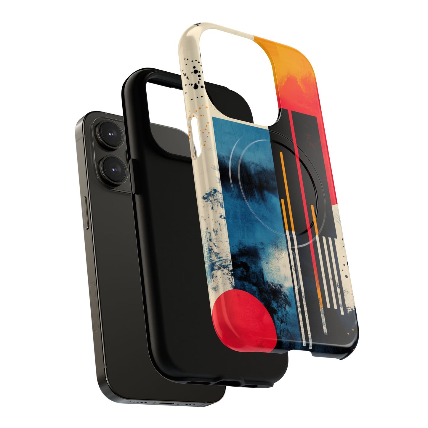 Abstract Tough Magnetic Phone Case - Colorful Geometric Design