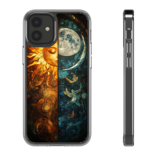 Celestial Sun and Moon Clear iPhone Case