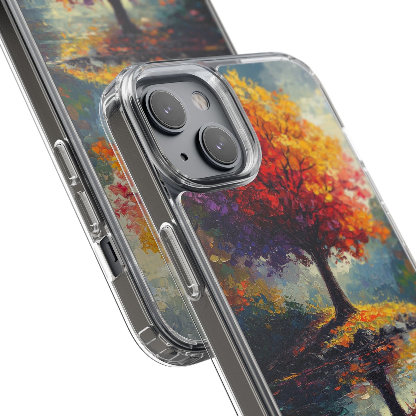 Autumn Landscape Phone Case - Clear Case with Vibrant Tree Design