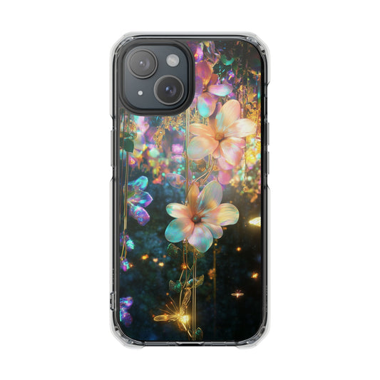 Floral Glow Magnetic Clear Impact iPhone Case