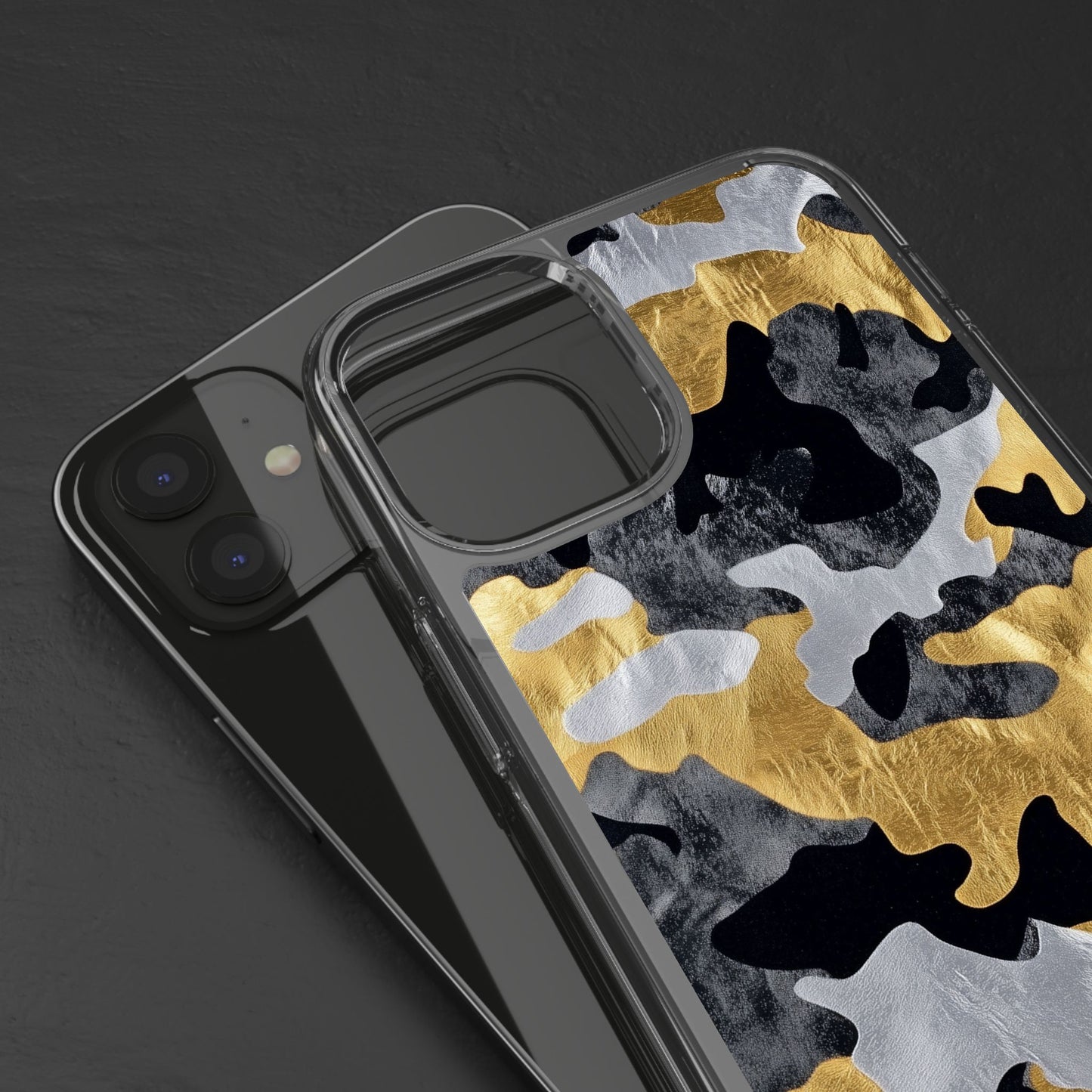 Metallic Gold Camo Clear Phone Case - Stylish Phone Cover