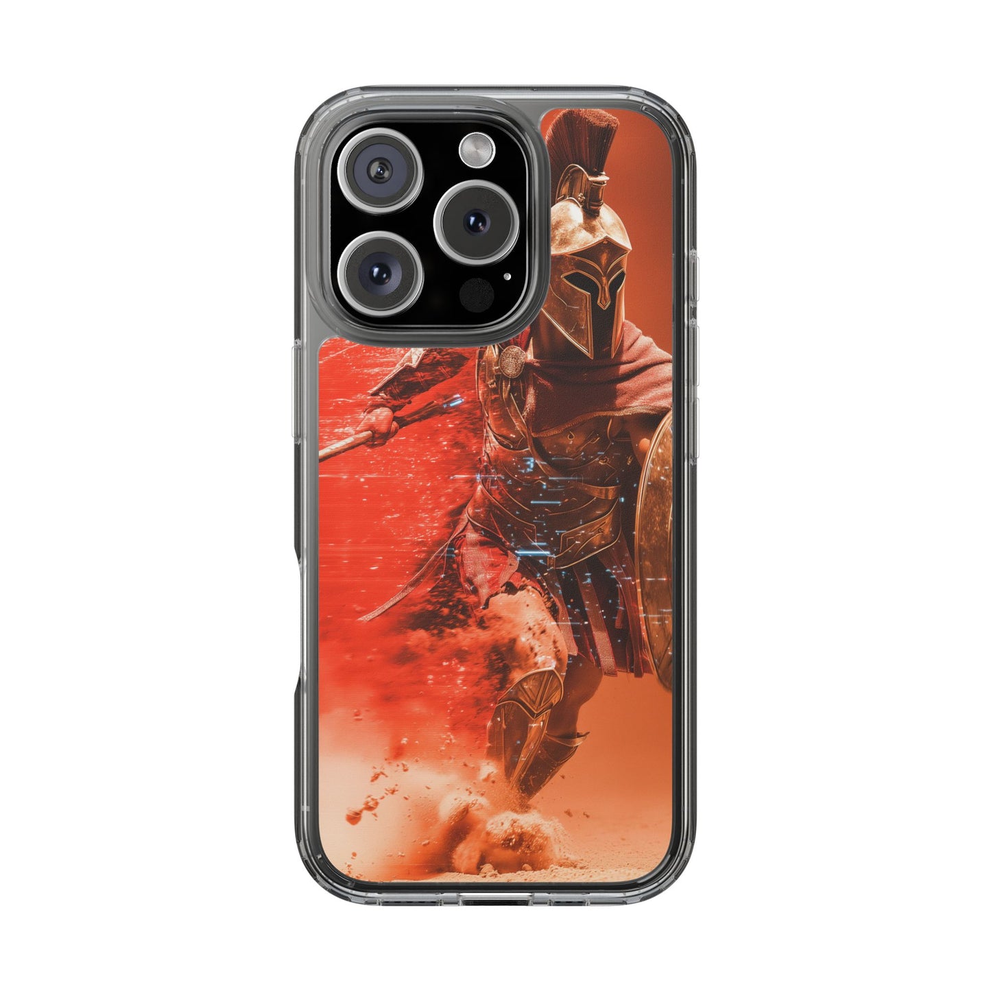 Spartan "Big Duster" Warrior Clear Phone Case - Unique Design for Protection & Style
