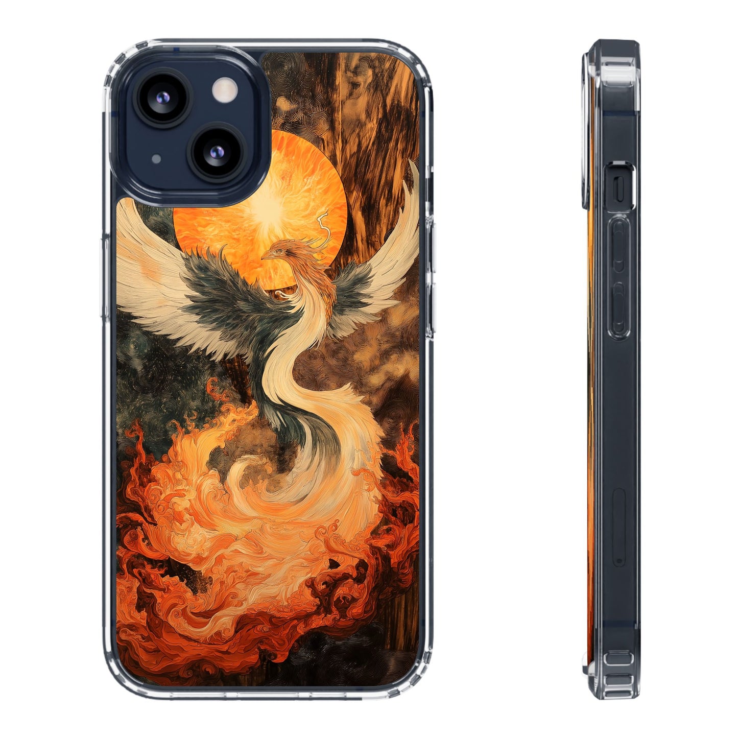 Phoenix Fire Clear iPhone Case - Artistic Protection for Creative Souls