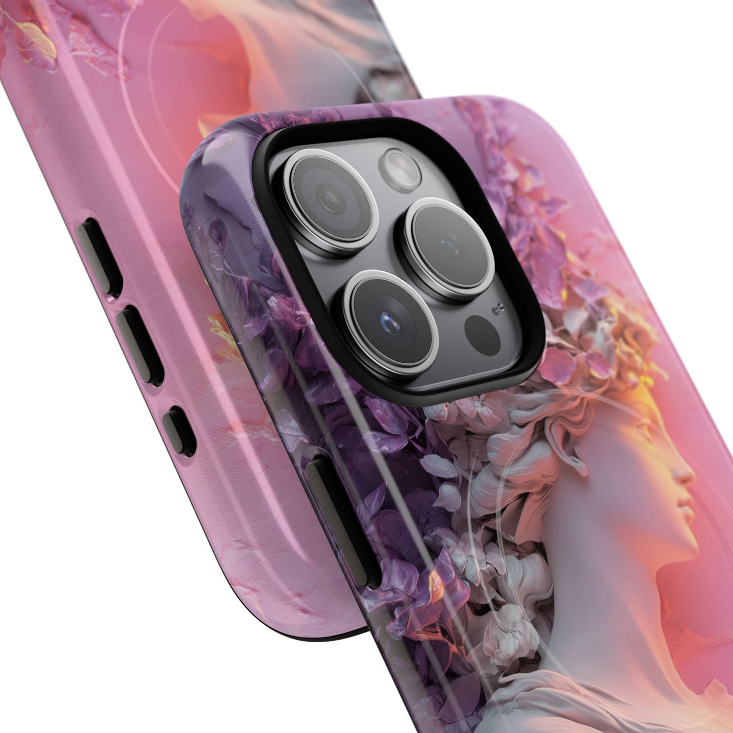 Elegant Floral Tough Magnetic Case for iPhone - Aesthetic Protection