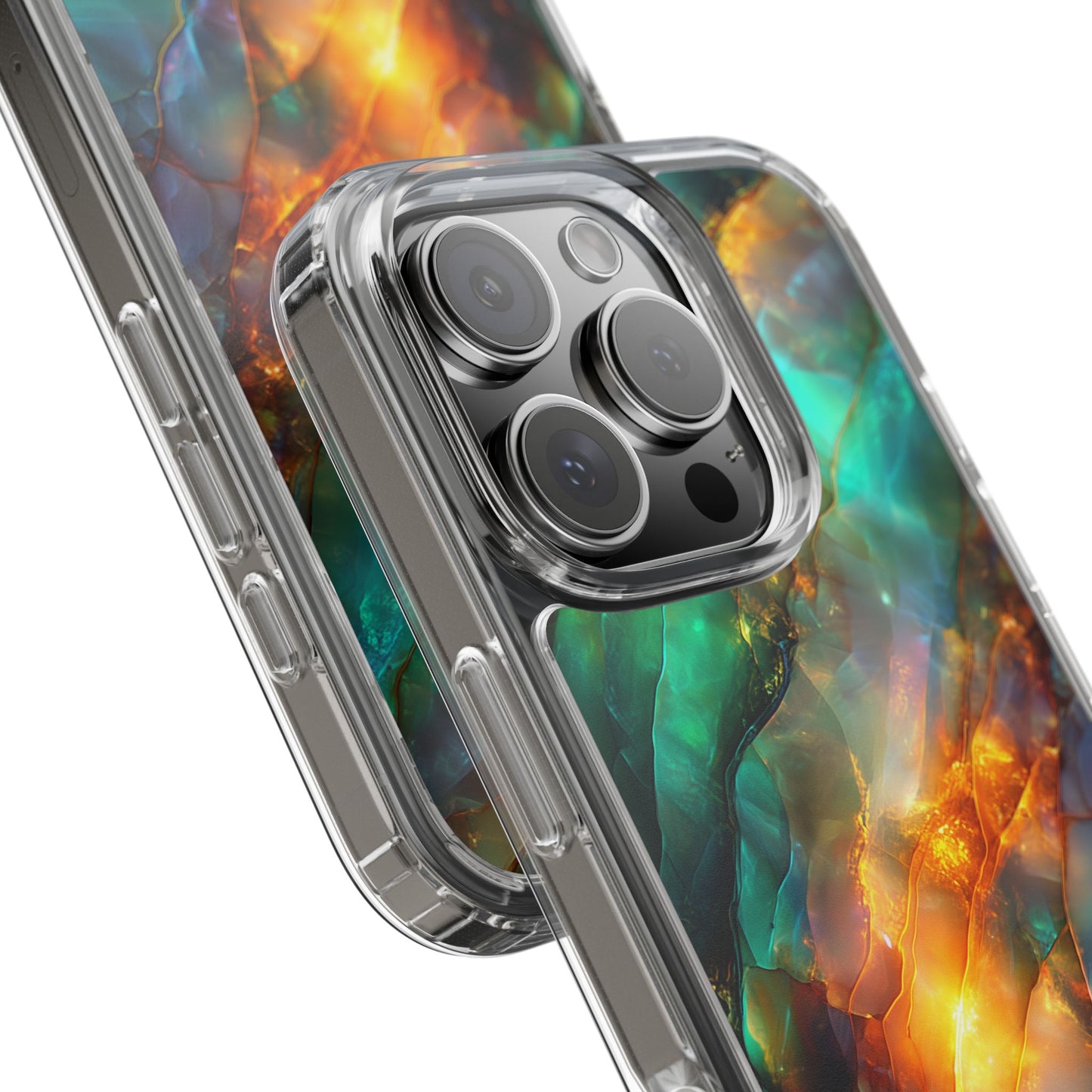 Radiant Gemstone Marble Inspired Clear iPhone Case