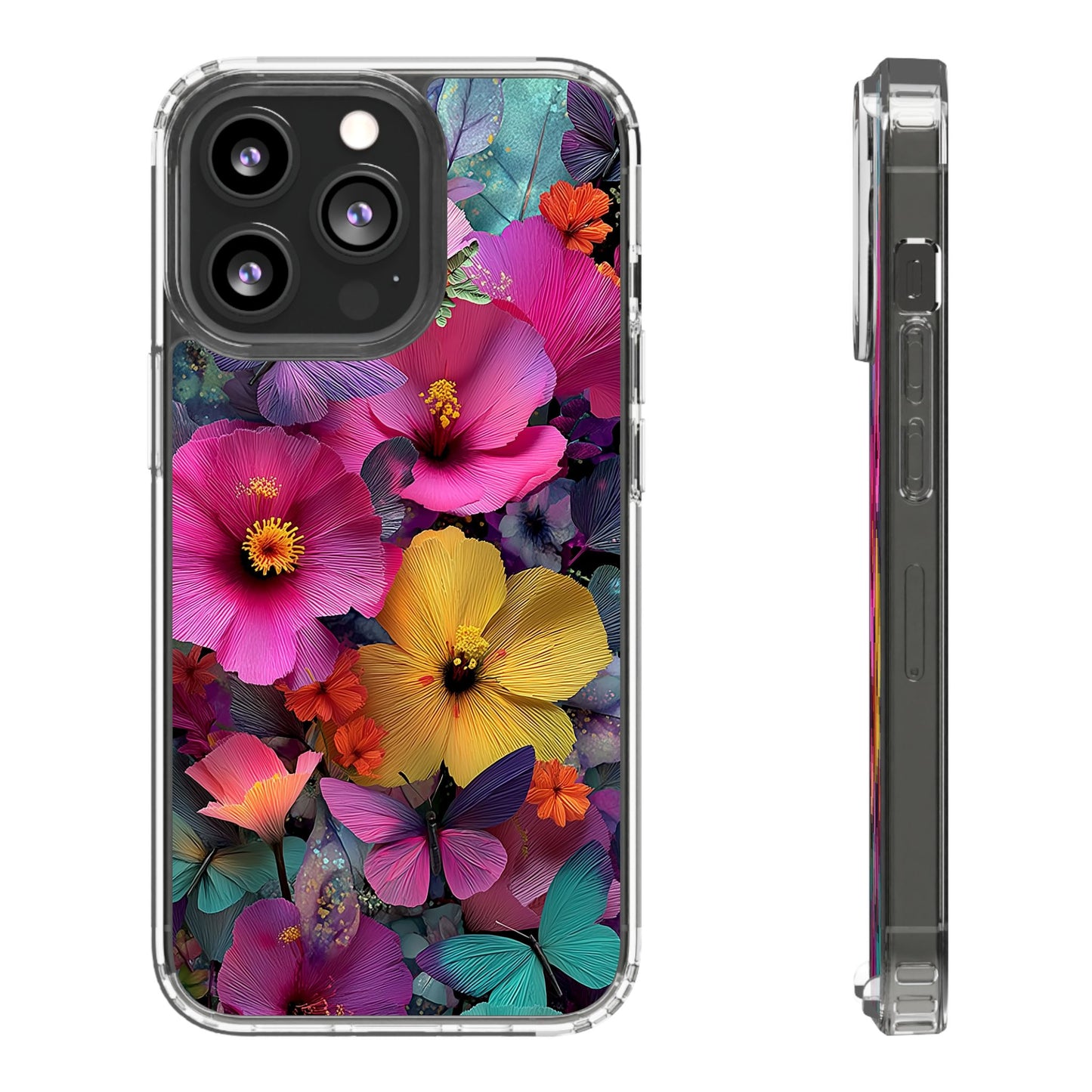 Vibrant Floral Butterfly iPhone Case – Slim Aesthetic Boho Nature Design