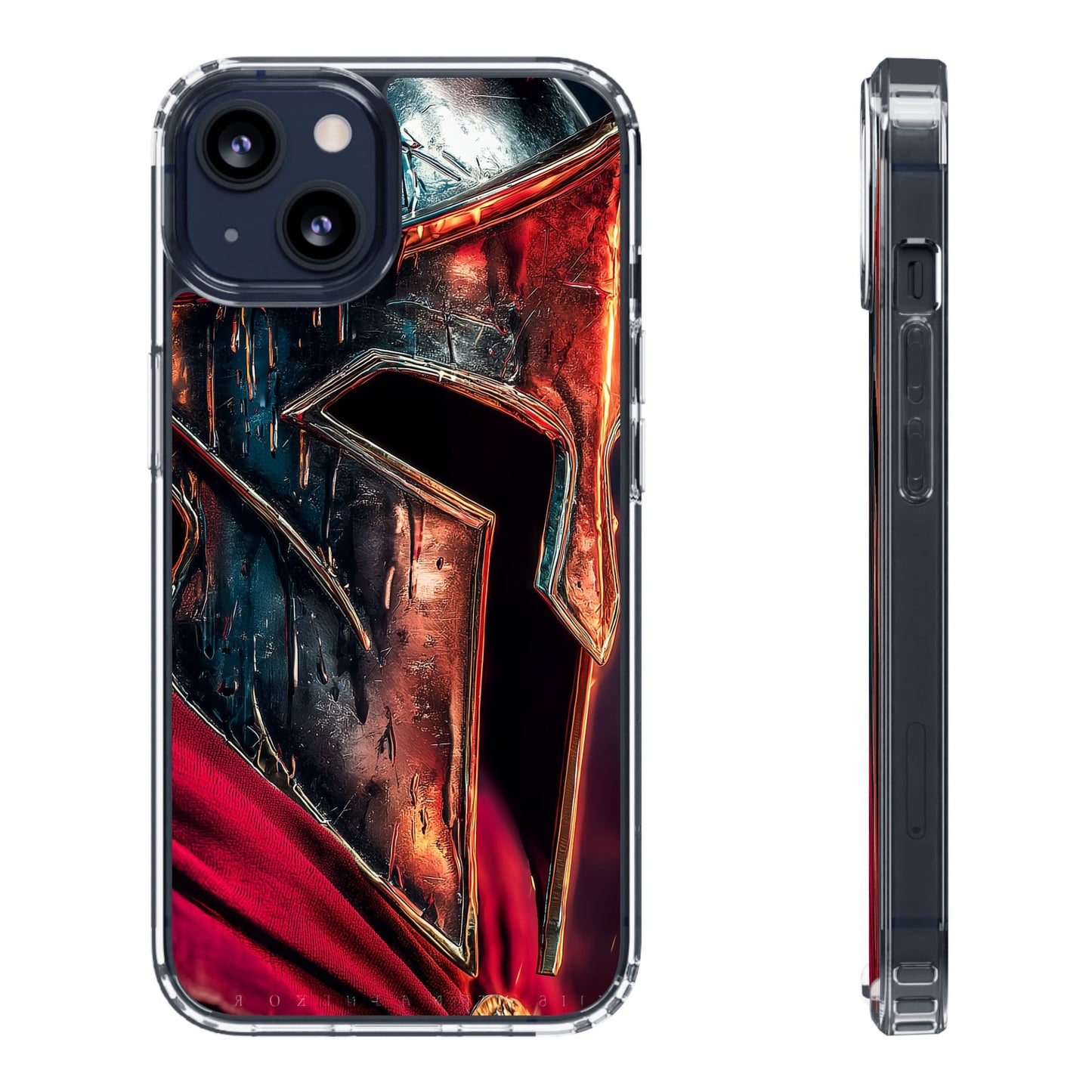 Battle Ready Clear Phone Case - Heroic Spartan Design
