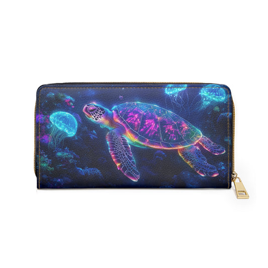 Colorful Neon Turtle Cell Phone Clutch Wallet - Ocean Inspired Accessories for Sea Lovers