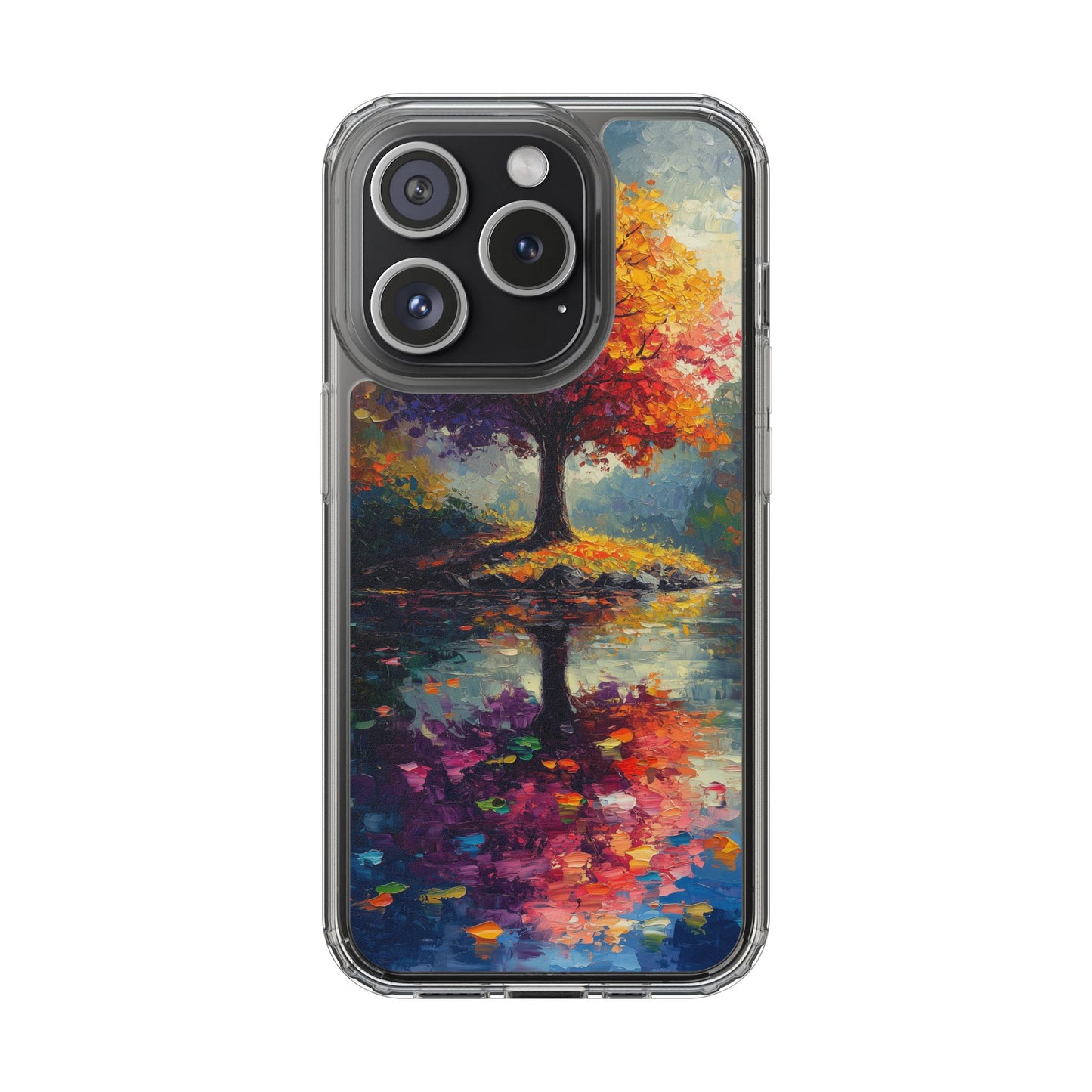 Autumn Landscape Phone Case - Clear Case with Vibrant Tree Design