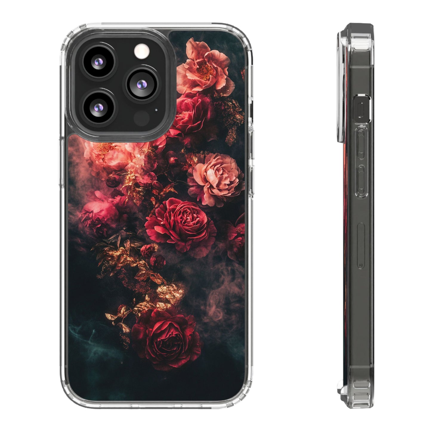 Floral Elegance Clear iPhone Case – Delicate Rose Design with Timeless Charm